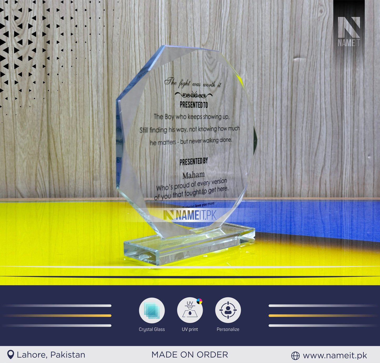 Shield, Corporate Personalized Crystal Award for Retirement Appreciation ,Gift Plaque, Graduation Plaque, Crystal Award, Printed Trophy,Award, Company Gifts