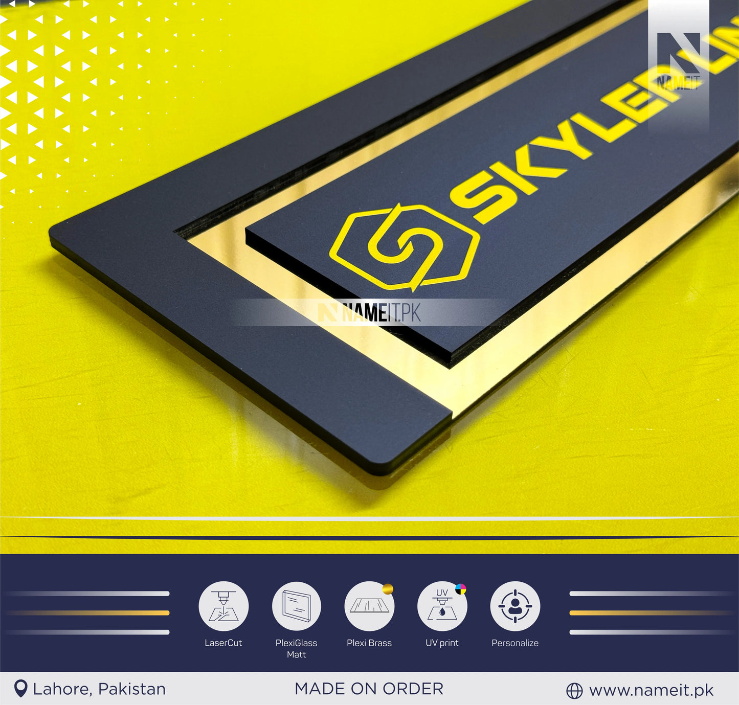 Name Plate, House Name Plate 3D Floating Exterior House Numbers Sign Matte Black Outdoor House Plate Plaque