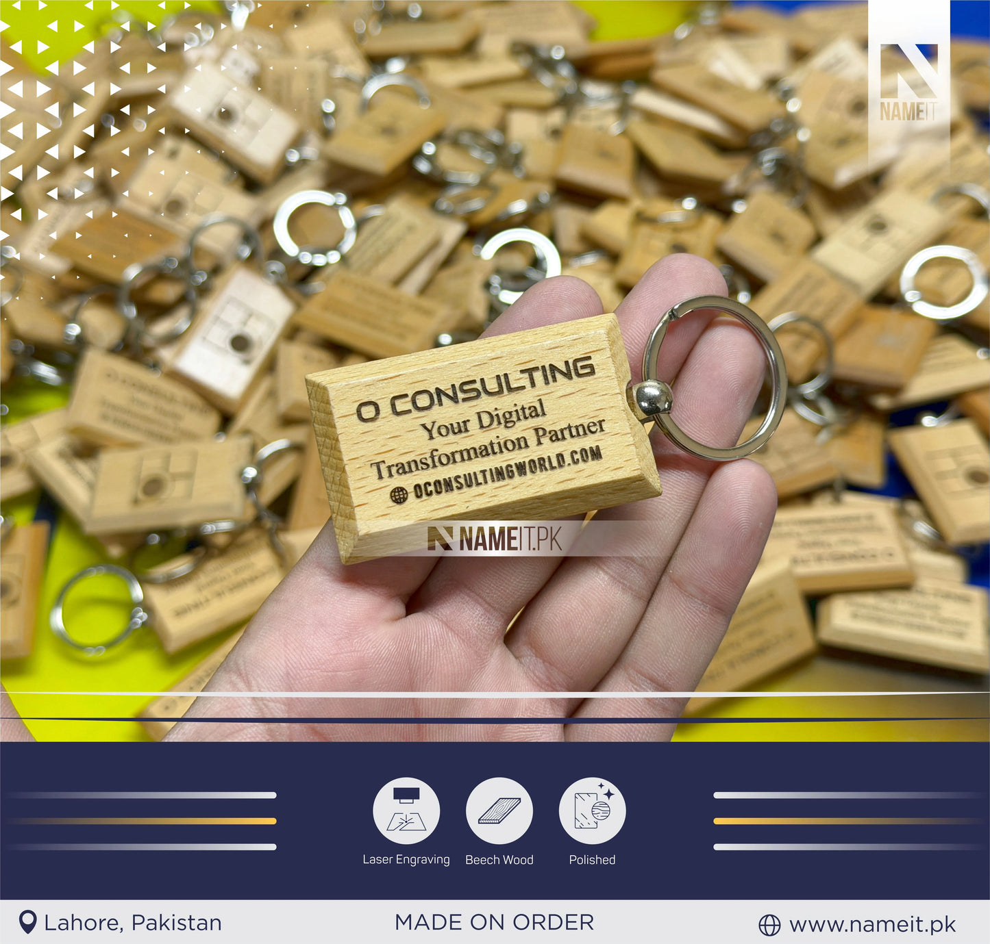 Wooden Keychain, Personalised Engraved Wood Keyring, wood engraved keyring, custom engraved Keyring for Home, Holiday, Garage, Gate, Door, Post Box, Any Text