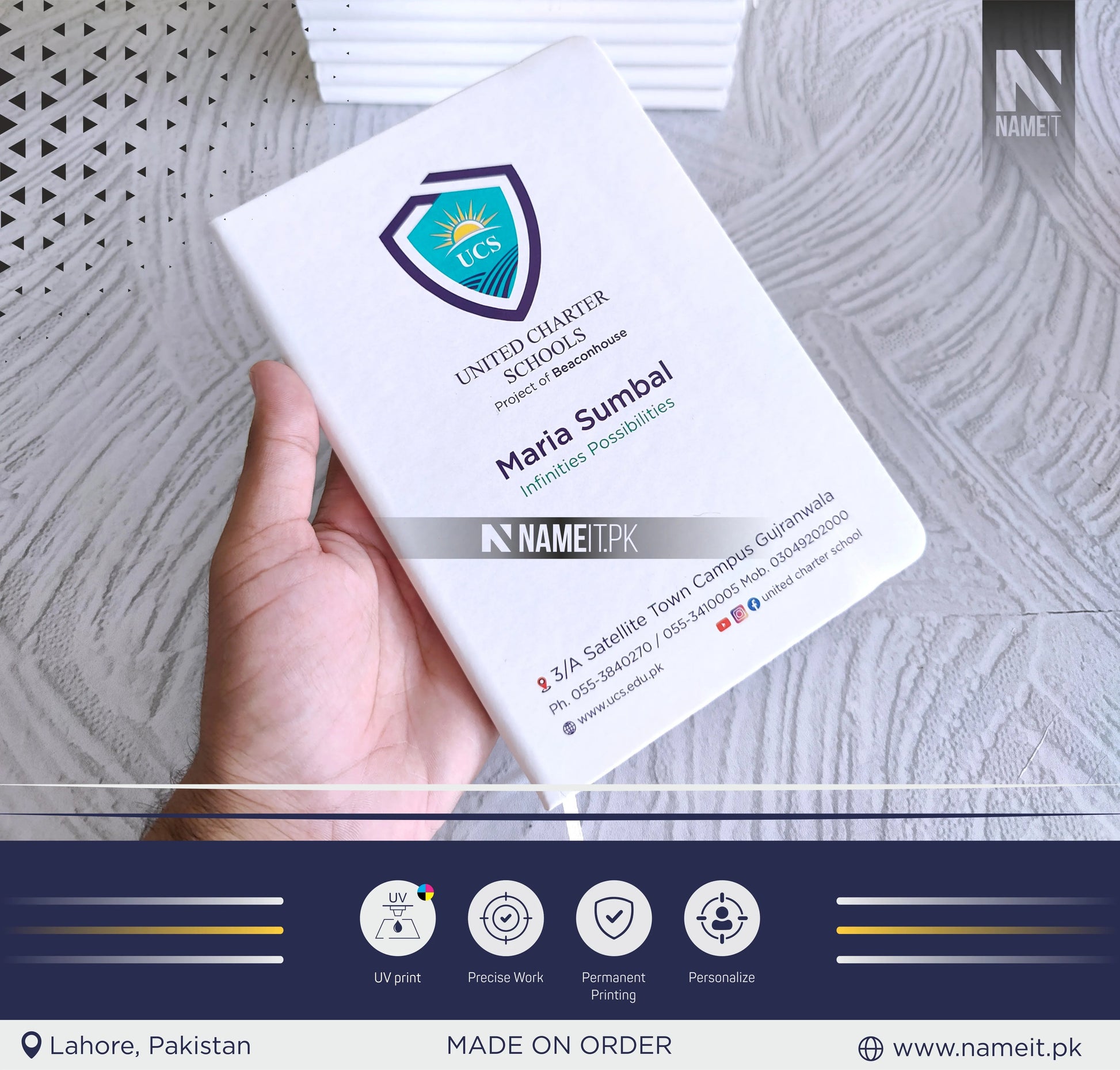 Diary, School Logo Notebook Custom Logo note book Corporate Gift for Clients Employee Gift Corporate Swag Custom Diary NAMEIT PAKISTAN