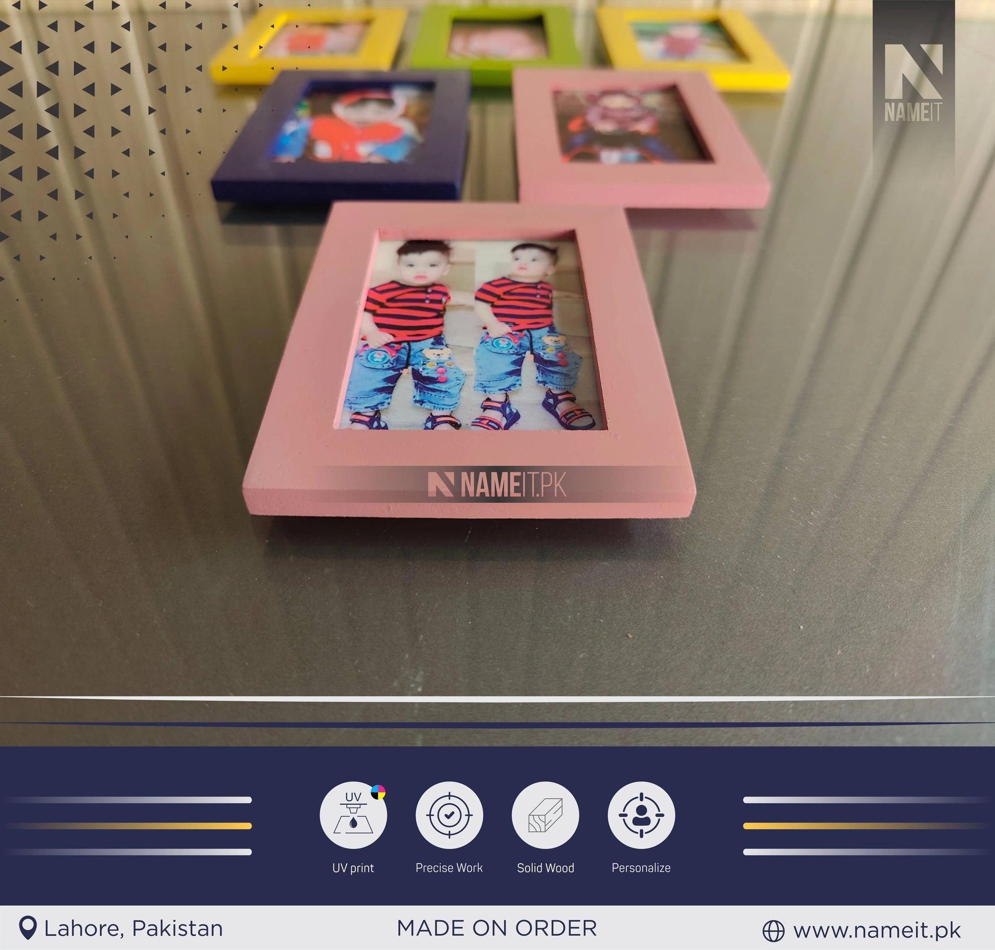 Custom 6 Pcs Multi Photo Frames Wall Hang Picture Frames Set Collage Black NAMEIT PAKISTAN