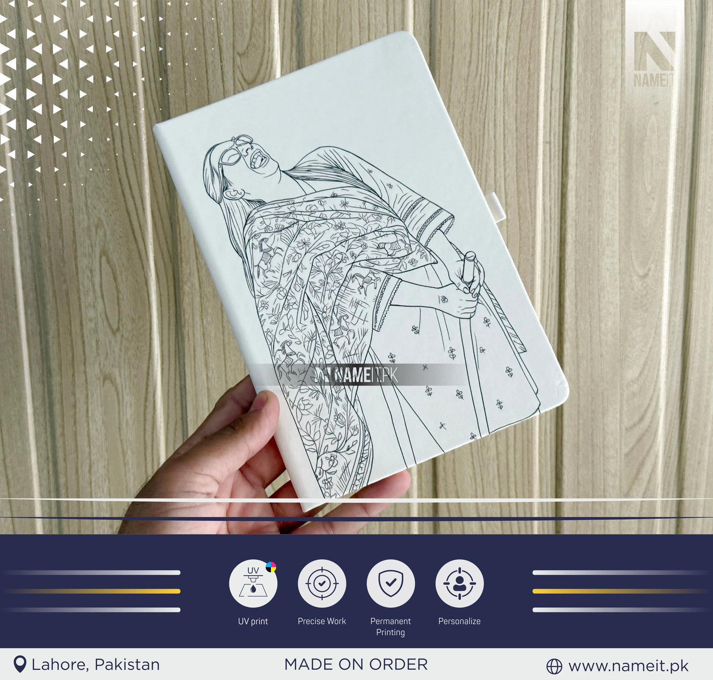 Personalized Photo Notebook, Custom Name Journal, Hardcover Notebook, Unique Gift, Custom Photo & Text