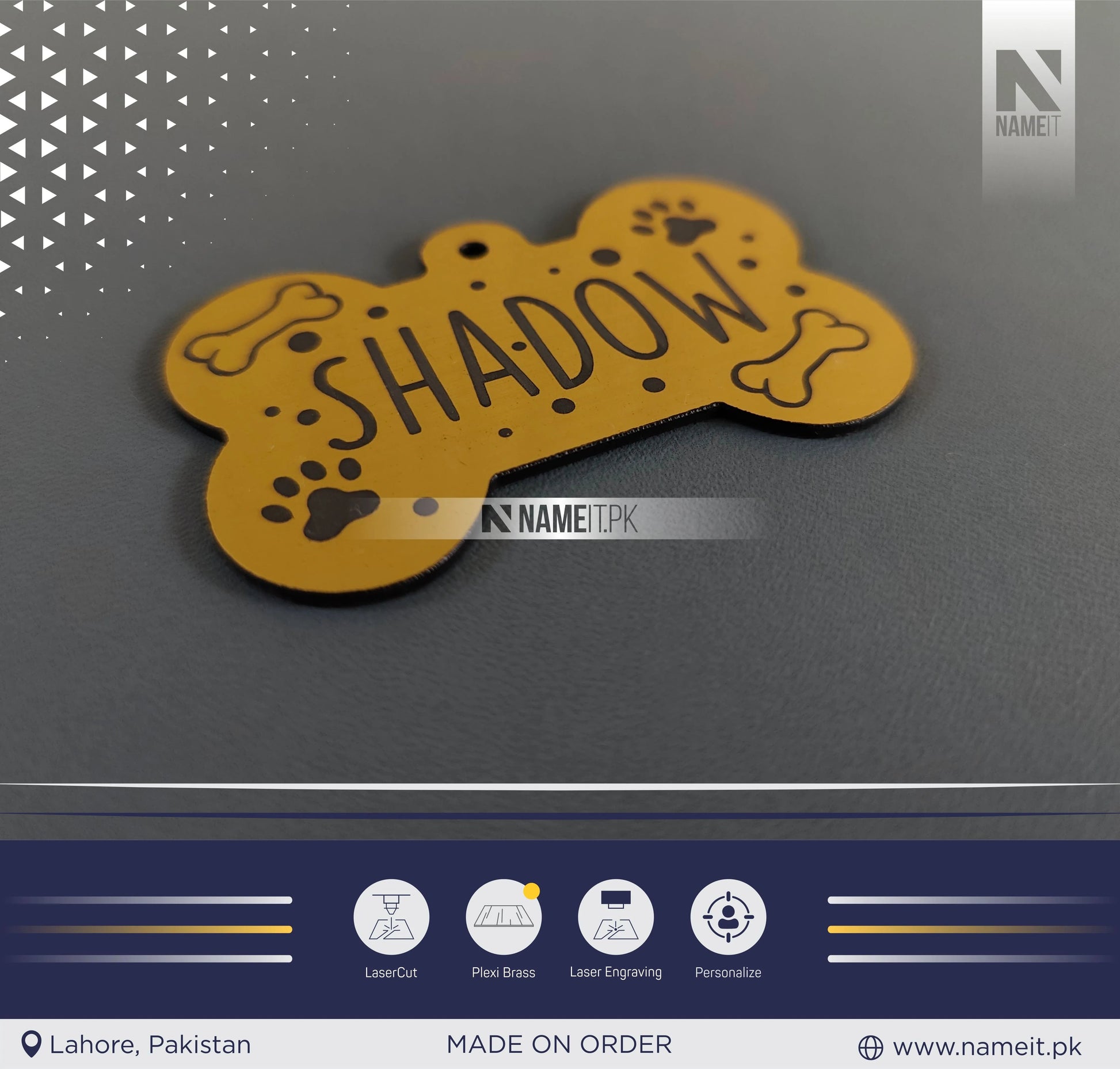 Pets Tag Personalized, Bone Shape Tag, Pet Tags for Collars, Engraved Tag, Name Tag, Customized Pet Tag, Kitty Tag NAMEIT PAKISTAN