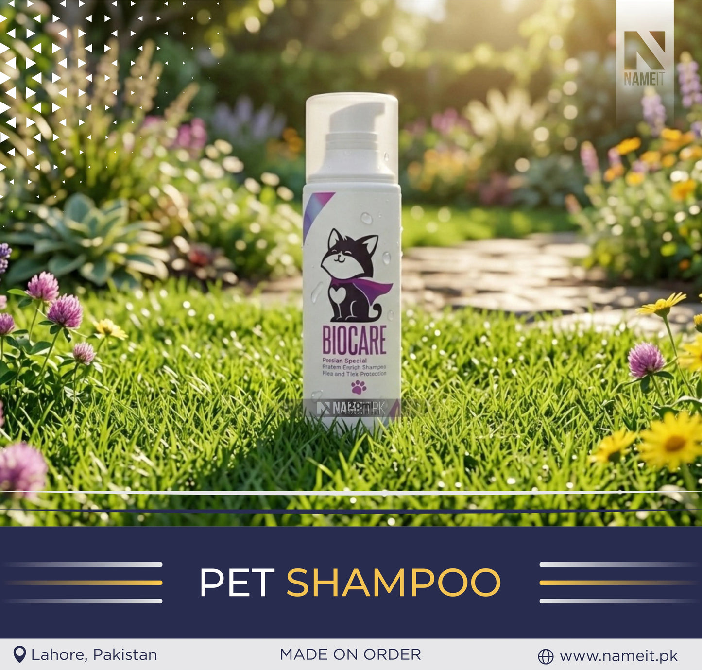 BIOCARE Premium Cat Shampoo 120ml – Gentle Cleansing Shampoo for Cats | Soft & Shiny Coat | Pet Grooming Shampoo | Odor Control | Suitable for All Cat Breeds