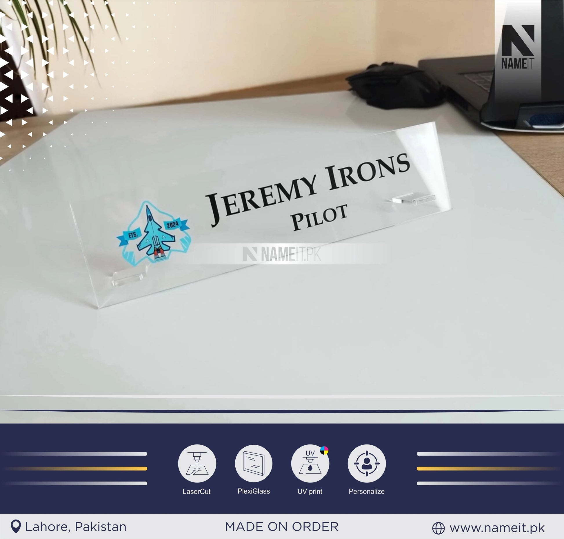 Personalized Desk Name Plate, Desk Sign, Plaque, Office Sign. NAMEIT PAKISTAN