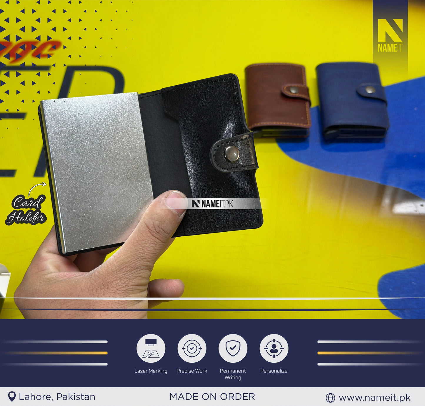 Metal RFID Blocking card Holder Fashion Slim Thin Card holder Aluminum Card holder Pop up Card holder Wallet Automatic button Wallet