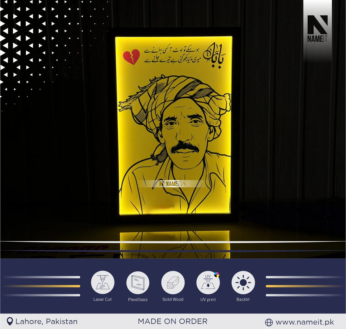 Photo Frame backlit, Personalized Picture Frame Night Light, Wood Photo Frame, Couples Gift,Gifts for Her/Him,Mother's Day Gift - Premium Illuminated Wooden Frame Wall Art and Memorial Light Box Plaque