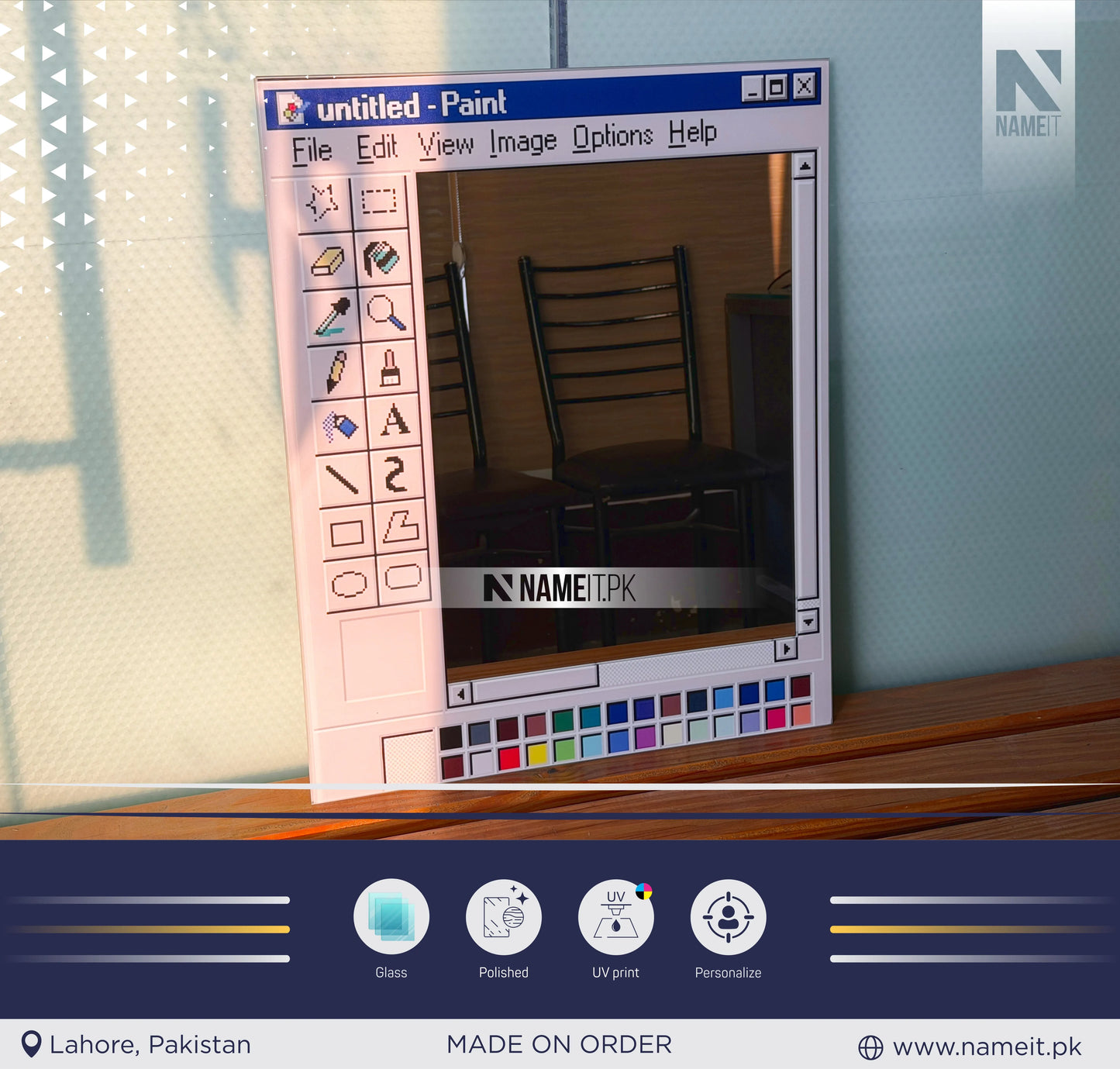 Ms Paint Mirror, Retro Windows Paint Inspired Mirror, Nostalgic Aesthetic Decor, Handmade Pixel Mirror, Paint Mirror, Gift for Designers