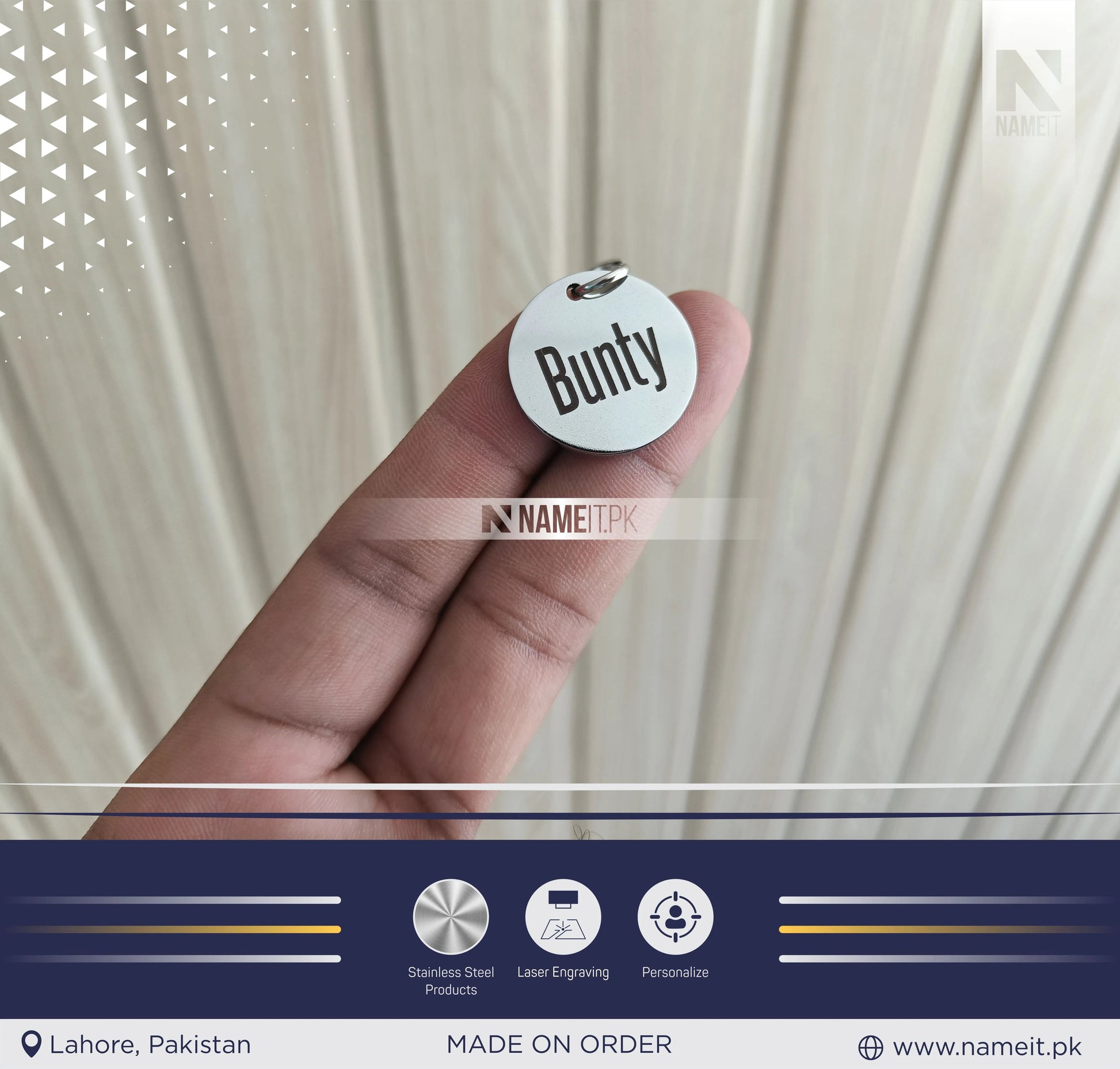 Pets Tag Personalized, Round Shape Tag, Pet Tags for Collars, Engraved Tag, Name Tag, Customized Pet Tag, Kitty Tag NAMEIT PAKISTAN