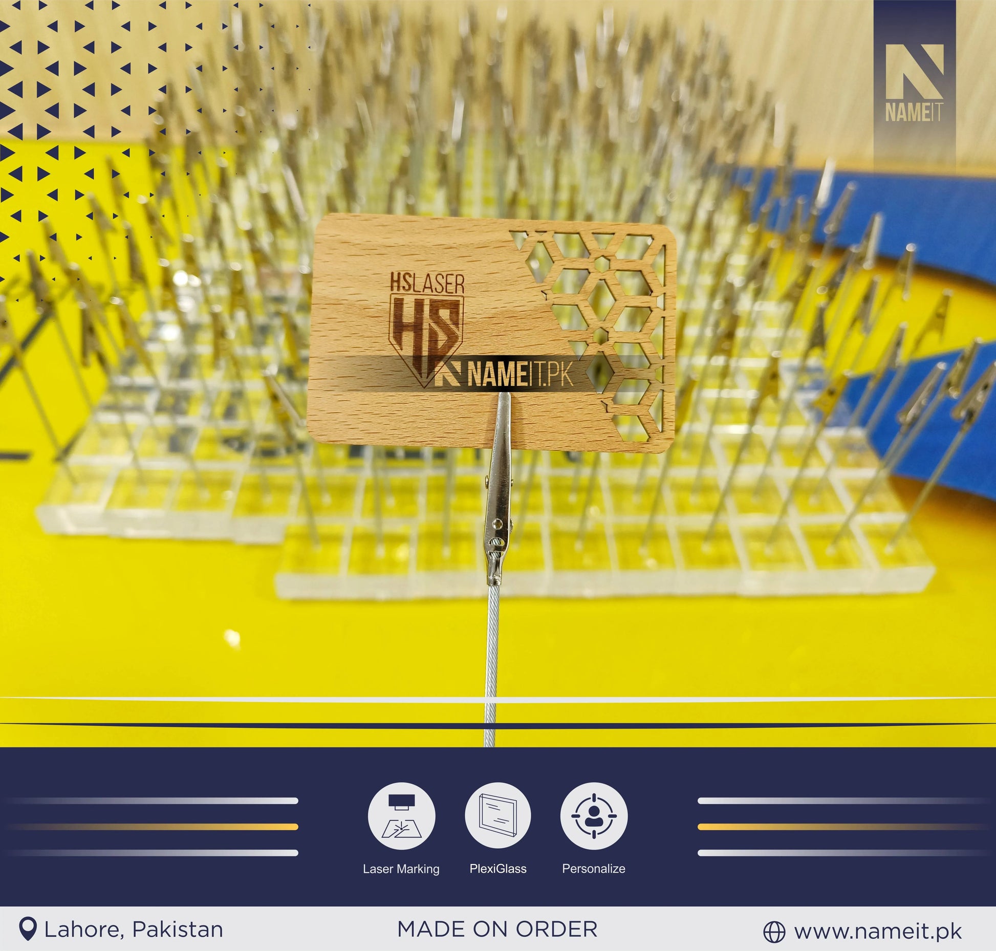Office Note Holder, Card Holder With PlaxiGlass Base NAMEIT PAKISTAN