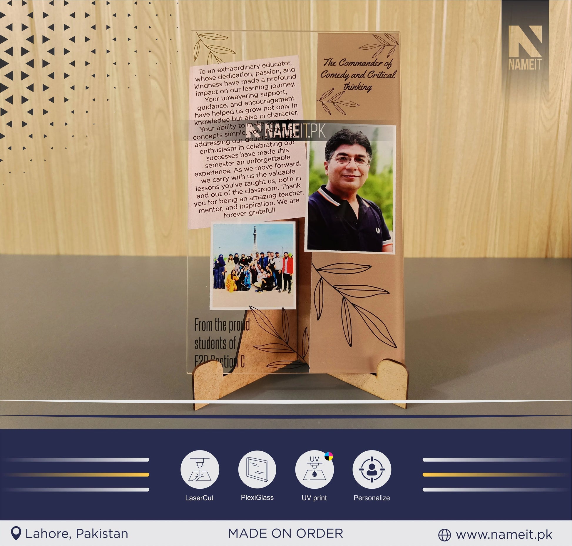 Custom Acrylic Picture Plaque, Table Top, Personalized Gift UV Printed NAMEIT PAKISTAN