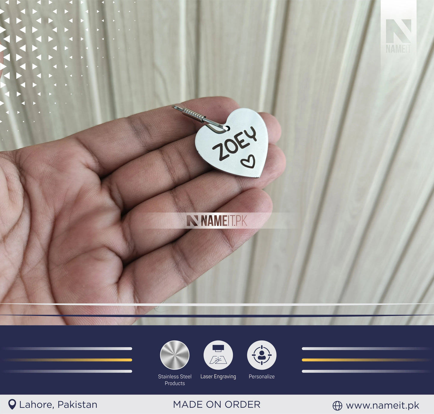 Pets Tag Personalized, Heart Shape Tag, Pet Tags for Collars, Engraved Tag, Name Tag, Customized Pet Tag, Kitty Tag NAMEIT PAKISTAN