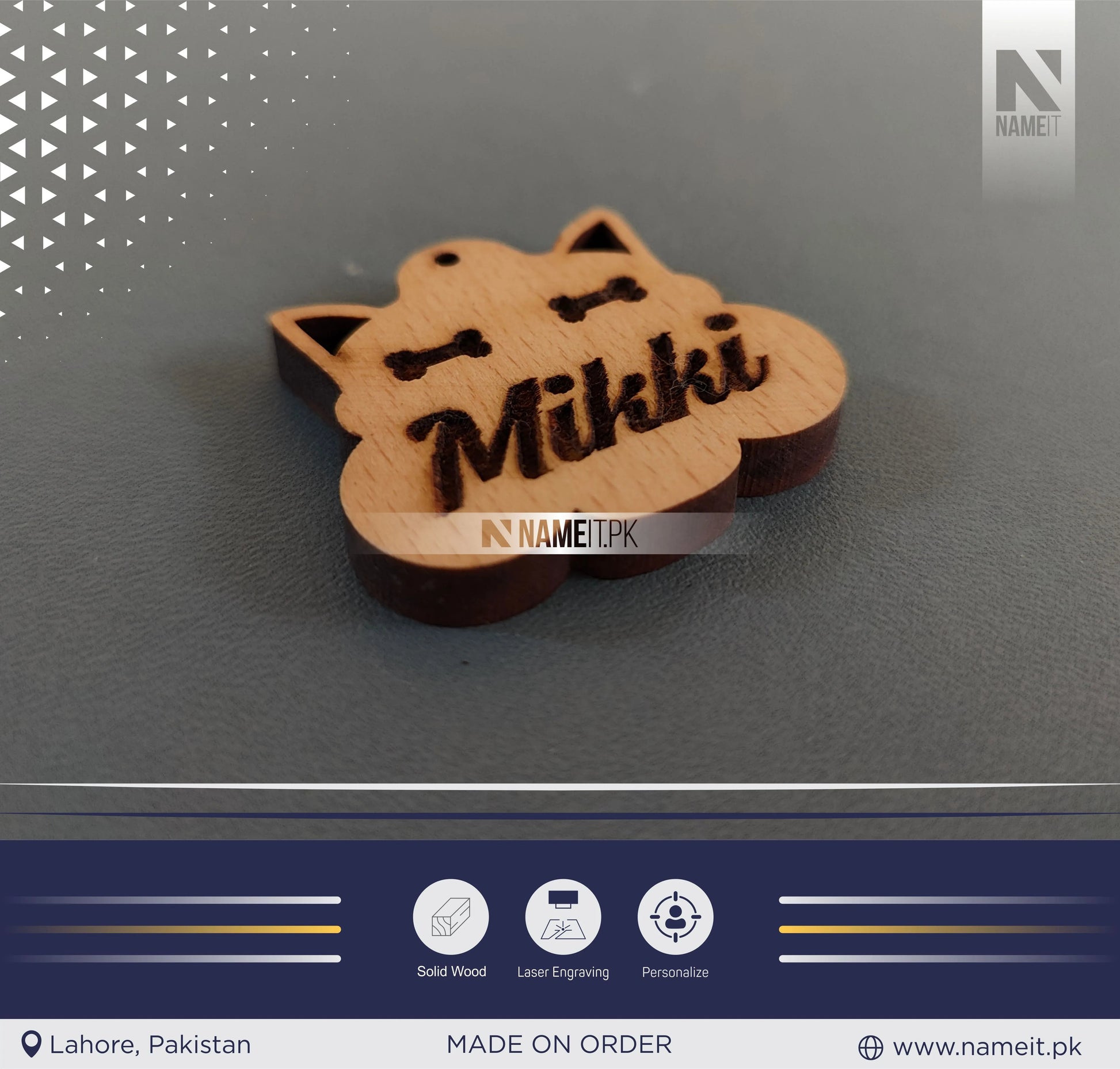 Pets Tag Personalized, Cat Face Tag, Pet Tags for Collars, Engraved Tag, Name Tag, Customized Pet Tag, Kitty Tag NAMEIT PAKISTAN