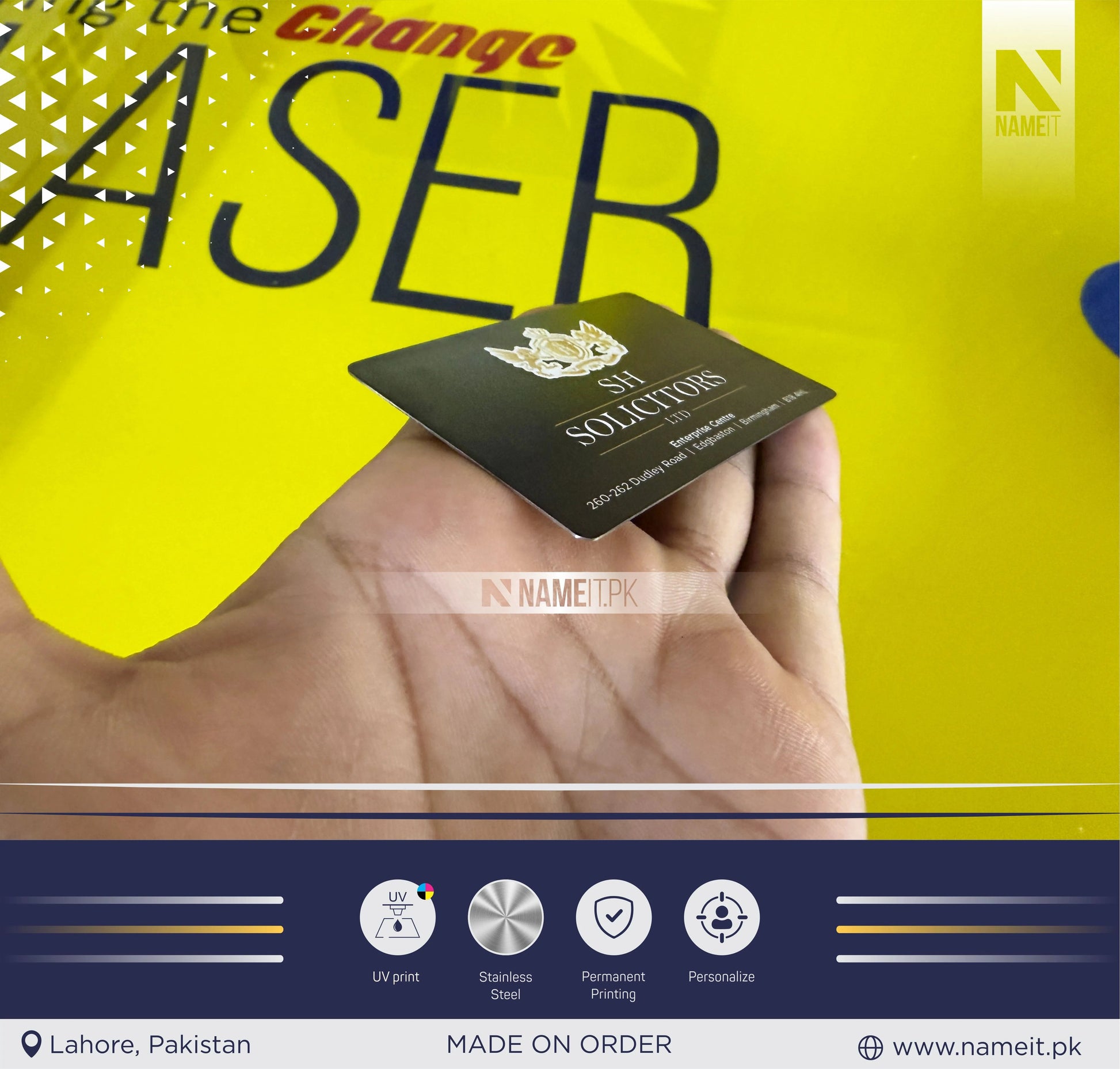 Metal Business Card, Create an impeccable impression for your business, brand with charming Metal Business Card NAMEIT PAKISTAN
