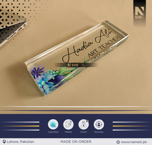 Custom Crystal Glass Name Plate for Desk, Teacher Desk Name Plate Cute Office Decorations for Women Personalized Name Plate Appreciation Gifts for Coworkers Teachers. (Copy) NAMEIT PAKISTAN