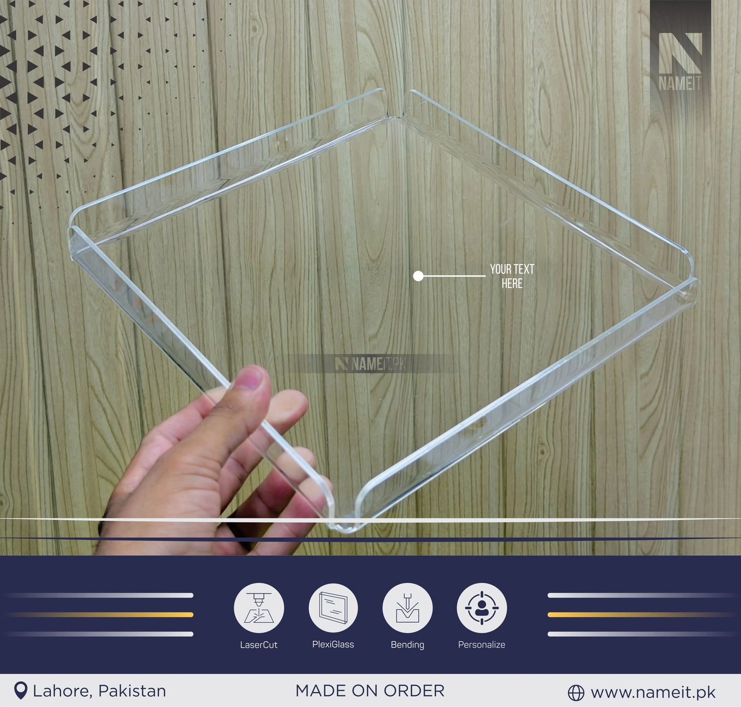 Tray – Serving Modern Rectangular Organizer – Personalized Design – Durable & Transparent