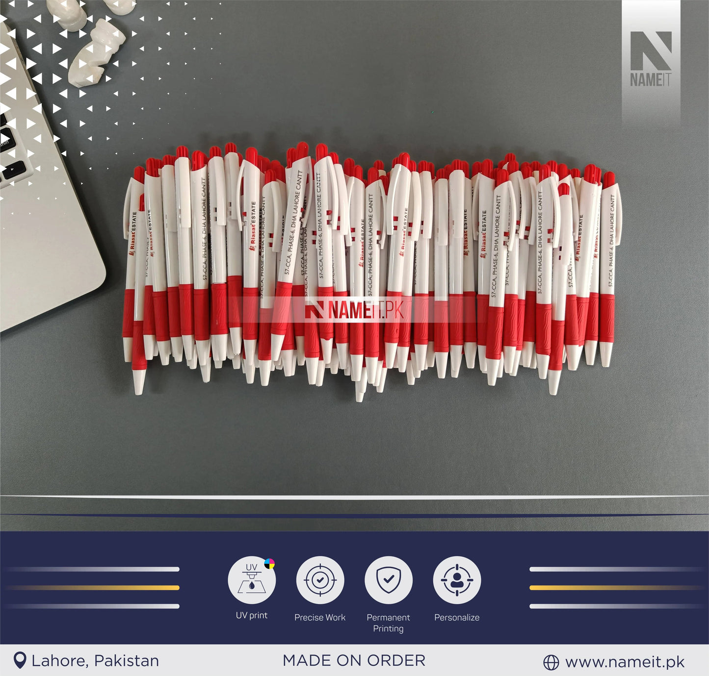 Digital Printed Ballpen with Soft Rubber Grip | Advertising Pens, Great Promotional Tool NAMEIT PAKISTAN