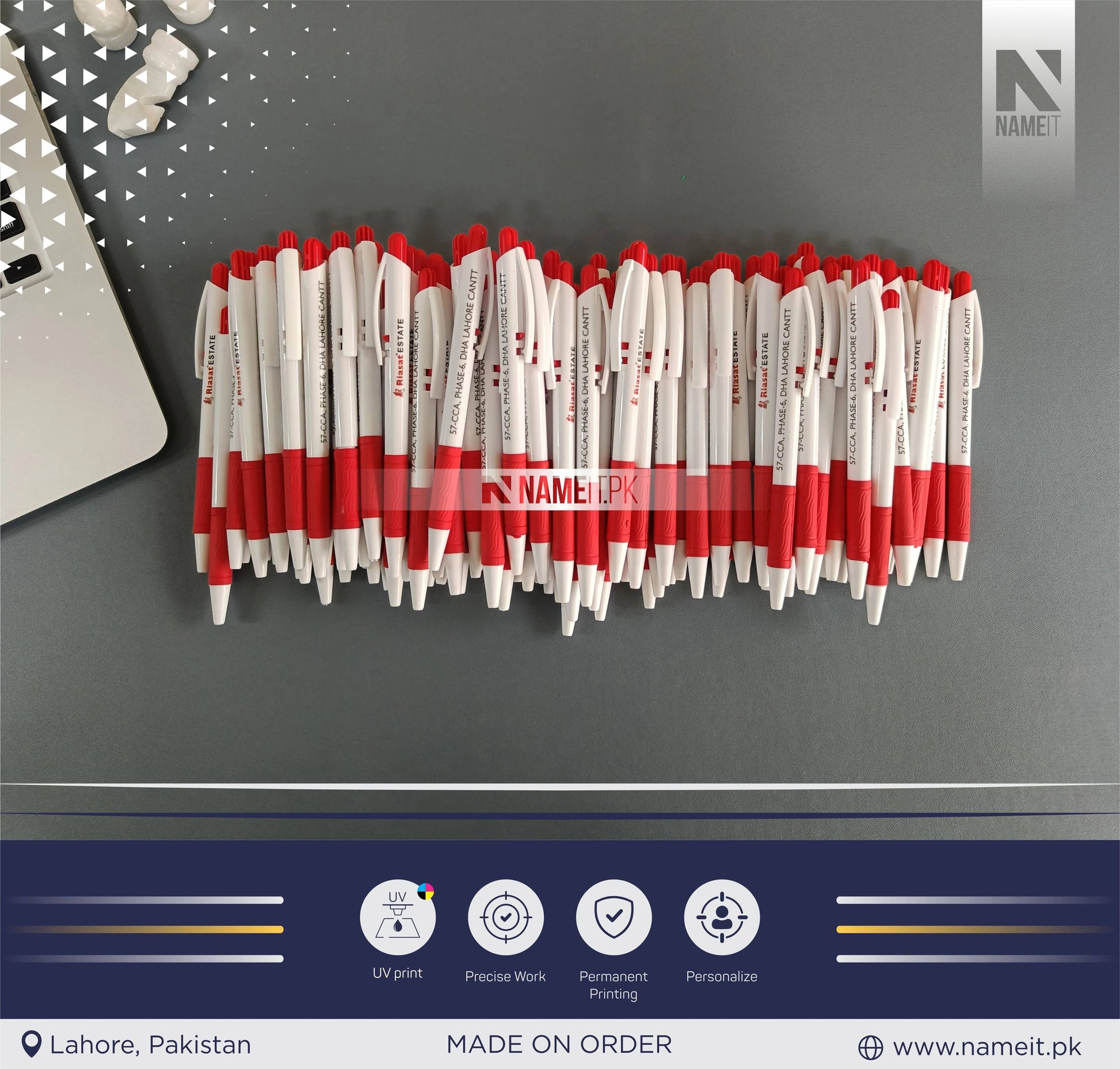 Digital Printed Ballpen with Soft Rubber Grip | Advertising Pens, Great Promotional Tool NAMEIT PAKISTAN