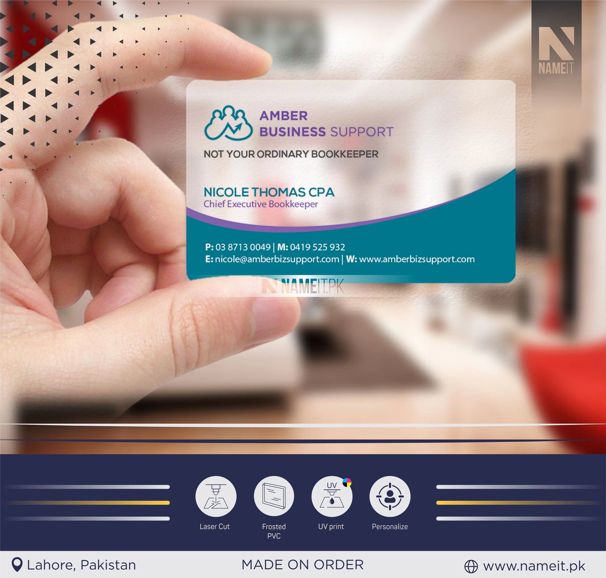 Transparent Business Card, Create an impeccable impression for your business, brand with charming Transparent Business Card NAMEIT PAKISTAN