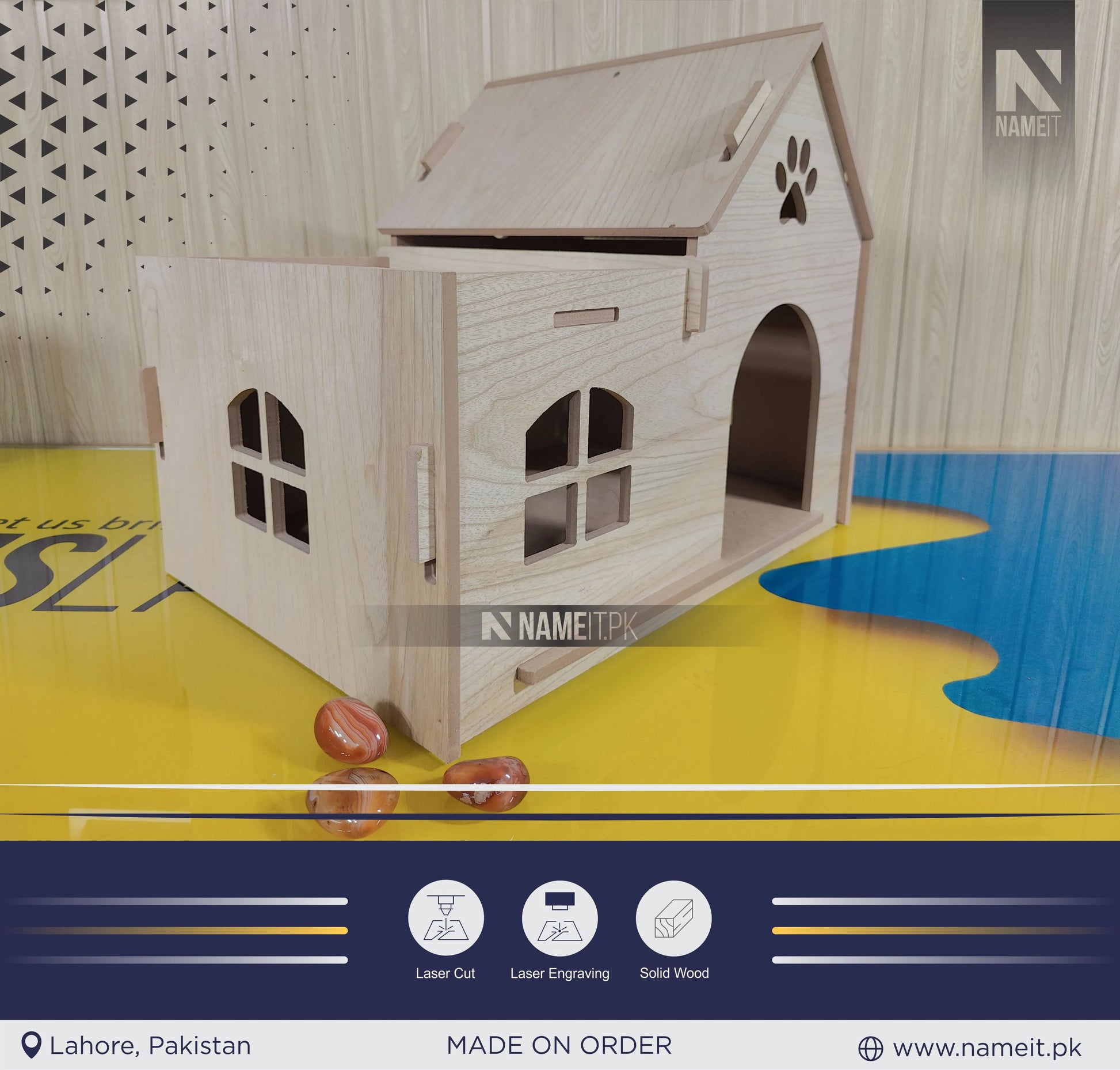 Cat Home, Custom Bungalow Cat House, Modern Cat House, Indoor cat Castle, Cat Furniture, Extra Large Cat House, Cat Bed, NAMEIT PAKISTAN