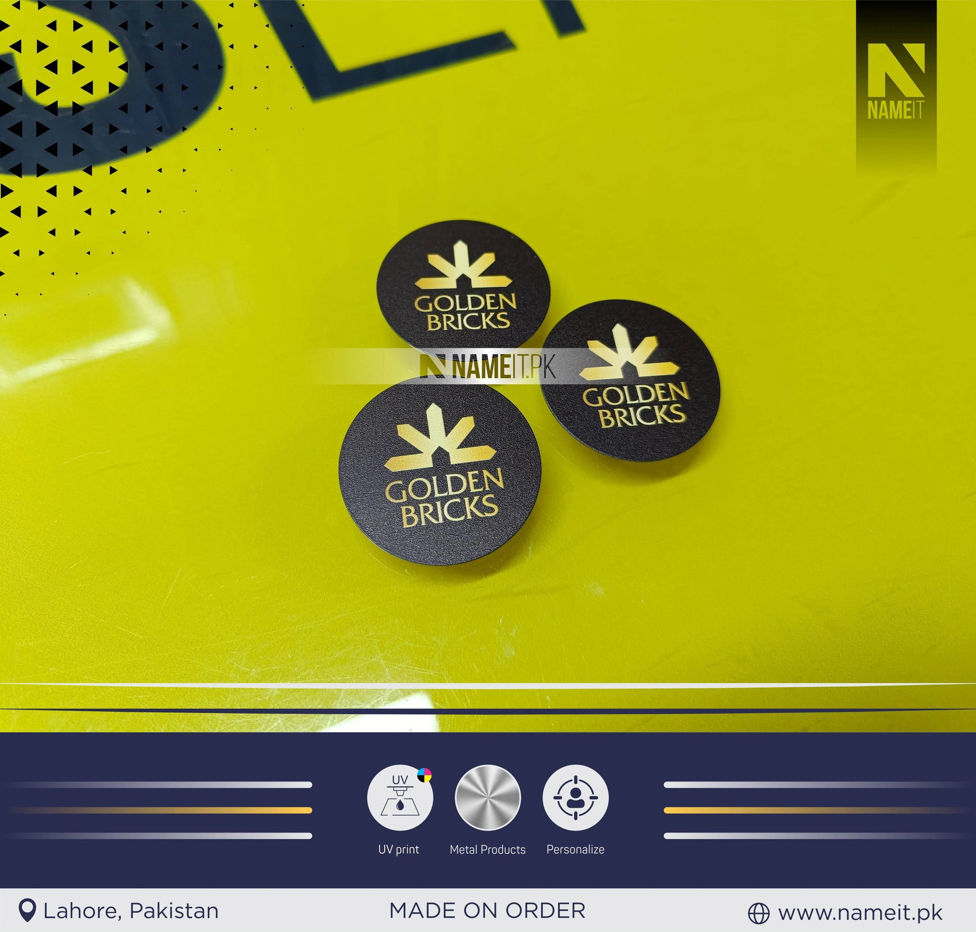 Custom Printed Magnatic Round badges | Personalized Printed Employee Office Name badges | Name Metal Badges | Student Name badges | Nurse Name badges With Magnet NAMEIT PAKISTAN