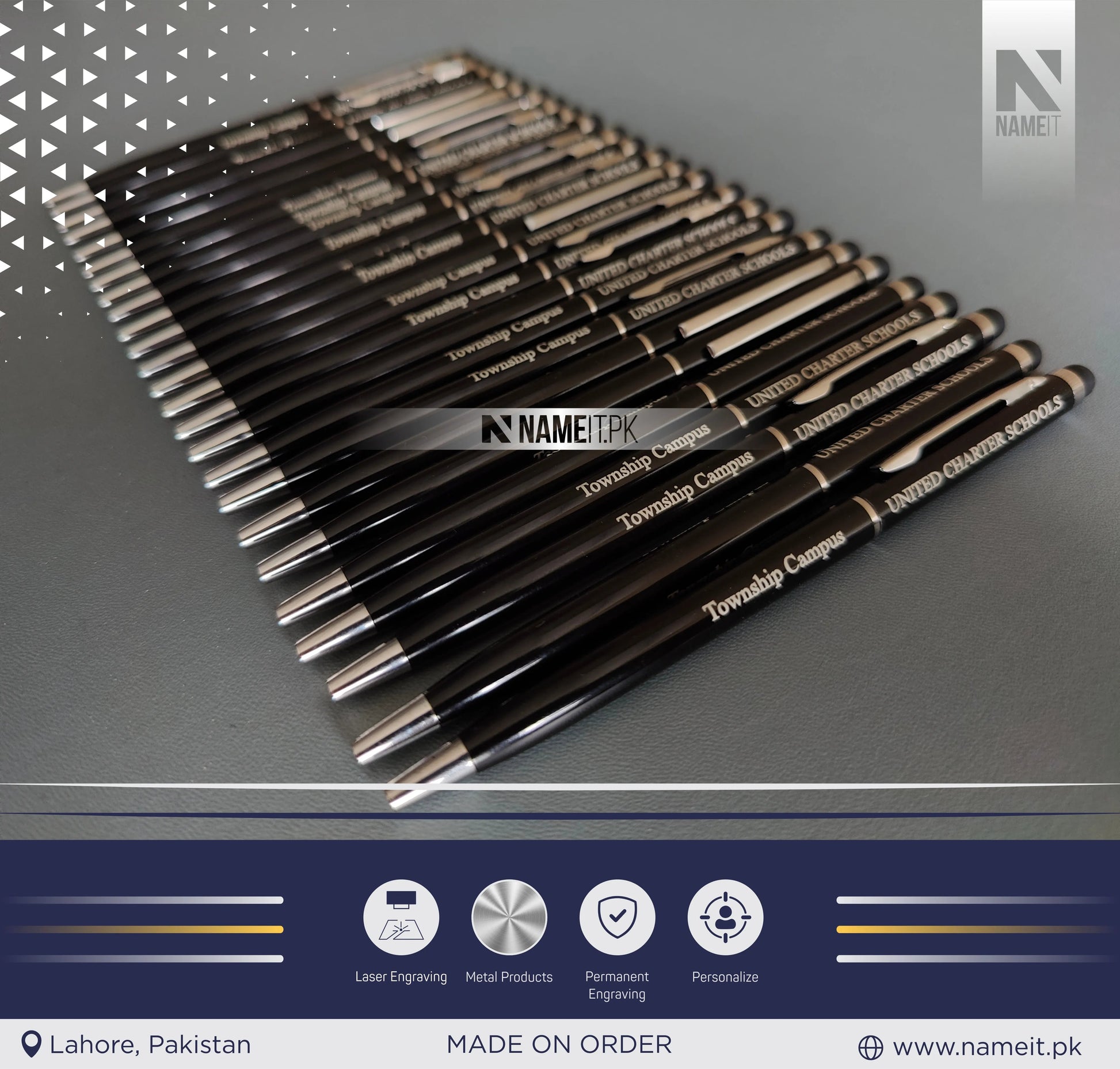 Customized Slim Metal Pen, Name Engraved Ballpoint Pen makes your Smooth writing Gift for employees,lover,Professional NAMEIT PAKISTAN