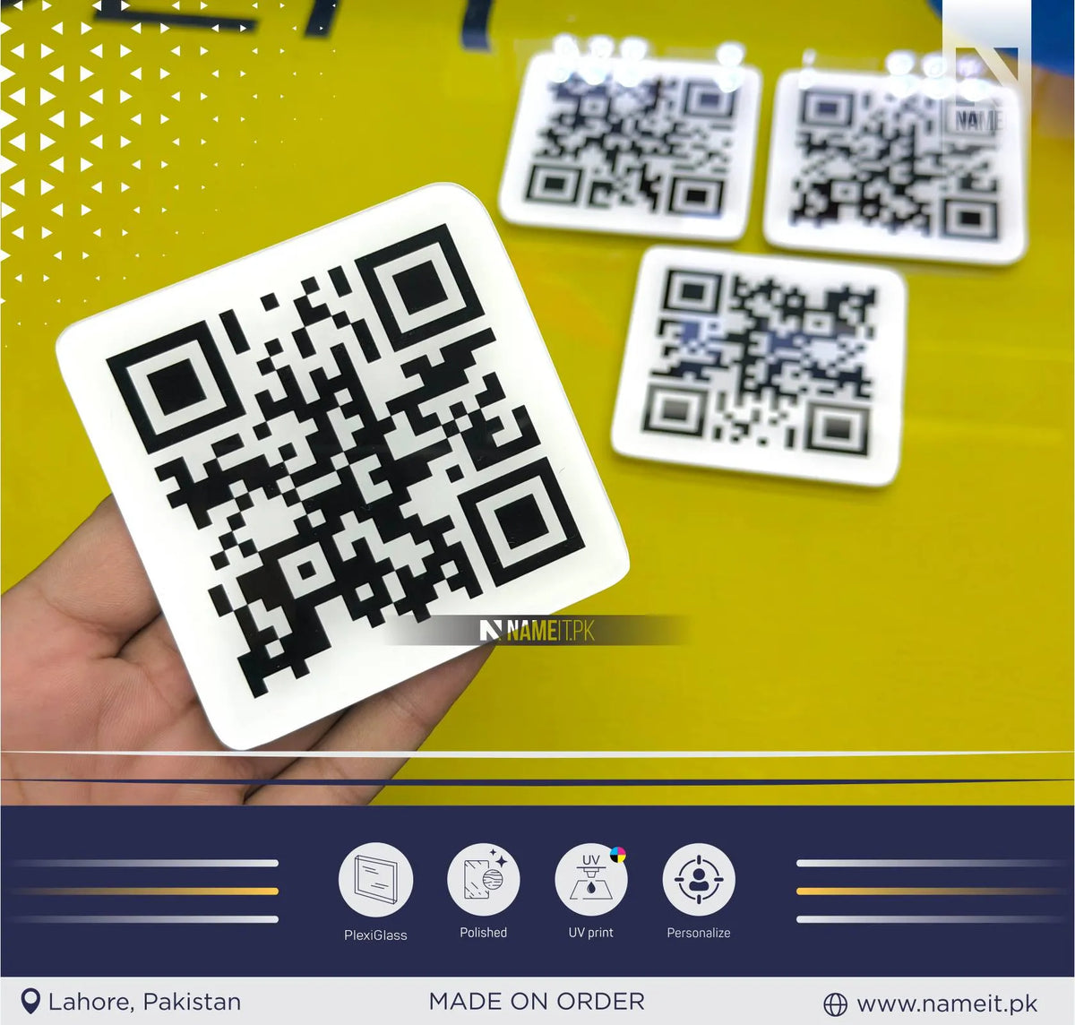 Custom QR Code Acrylic Sign | 2-Layer Premium Acrylic QR Code Sign with Reverse UV Printing | QR Sign for Google Reviews, Instagram, WhatsApp & Digital Payments
