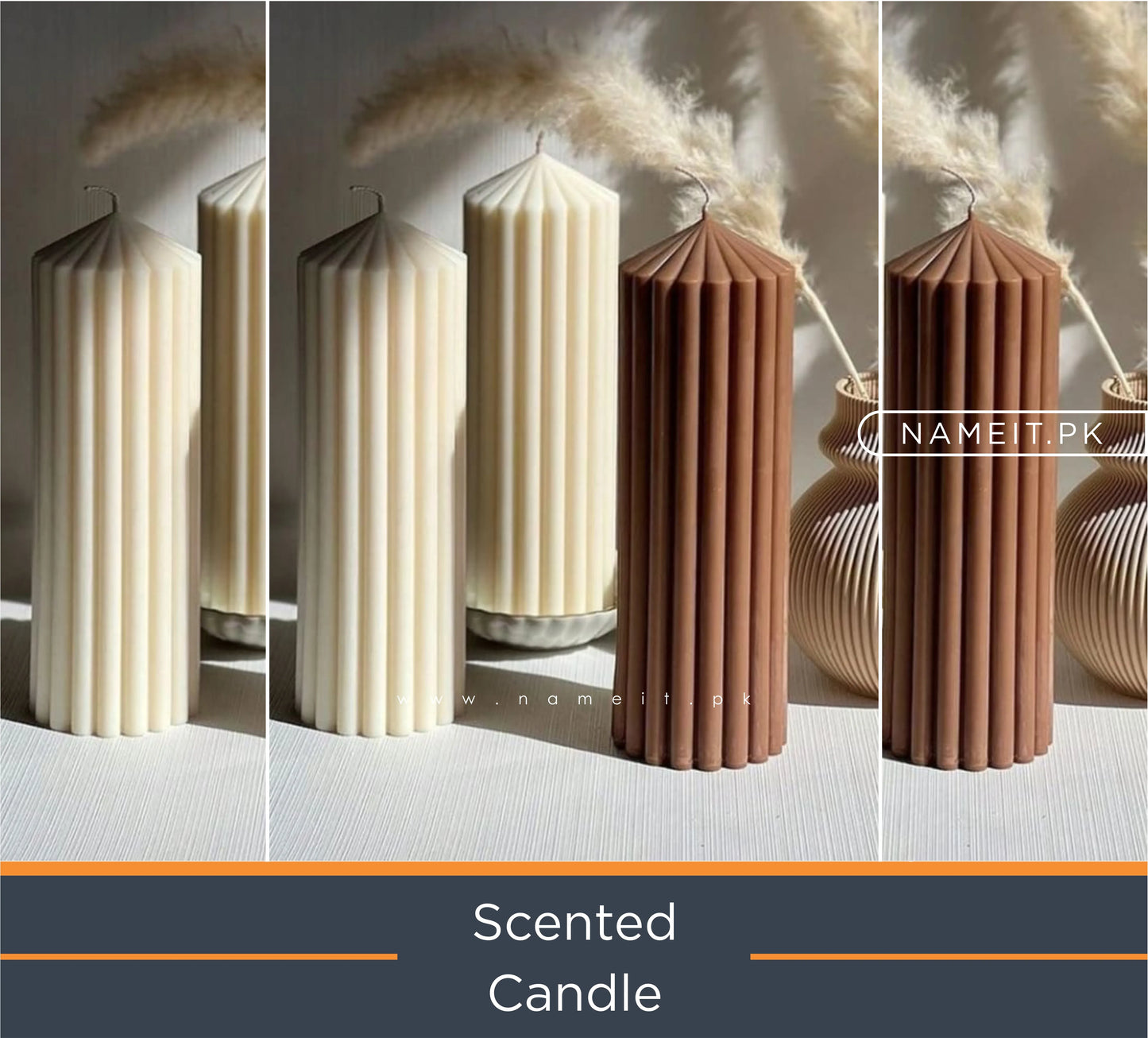 Candles,Pierre Pillar, Dinner Candles in Scent