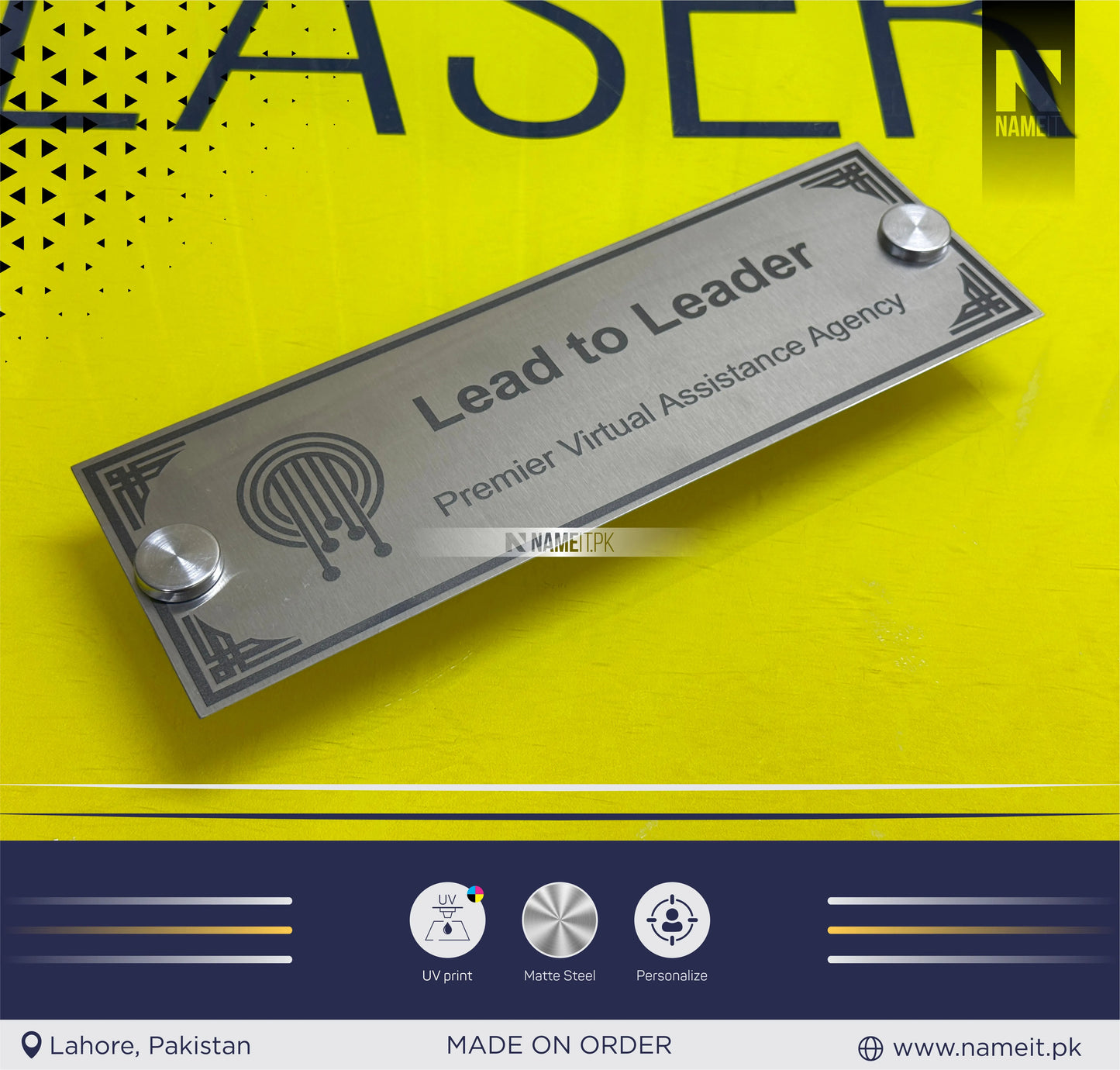 Name Plate, Business Logo Sign plate, Door Wall Sign, Custom Logo Metal Business Signage, Wall Hanging Business Office