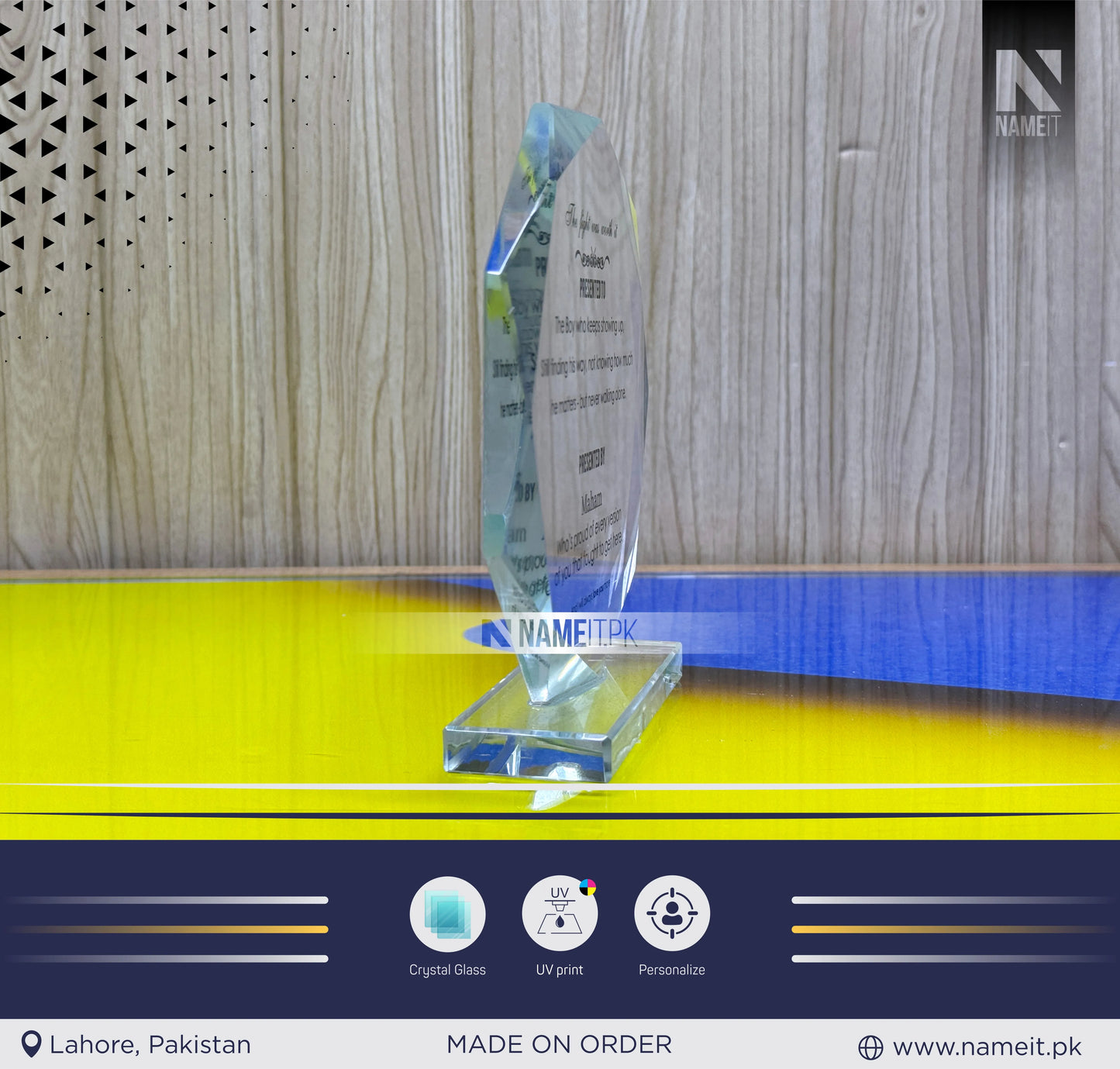 Shield, Corporate Personalized Crystal Award for Retirement Appreciation ,Gift Plaque, Graduation Plaque, Crystal Award, Printed Trophy,Award, Company Gifts