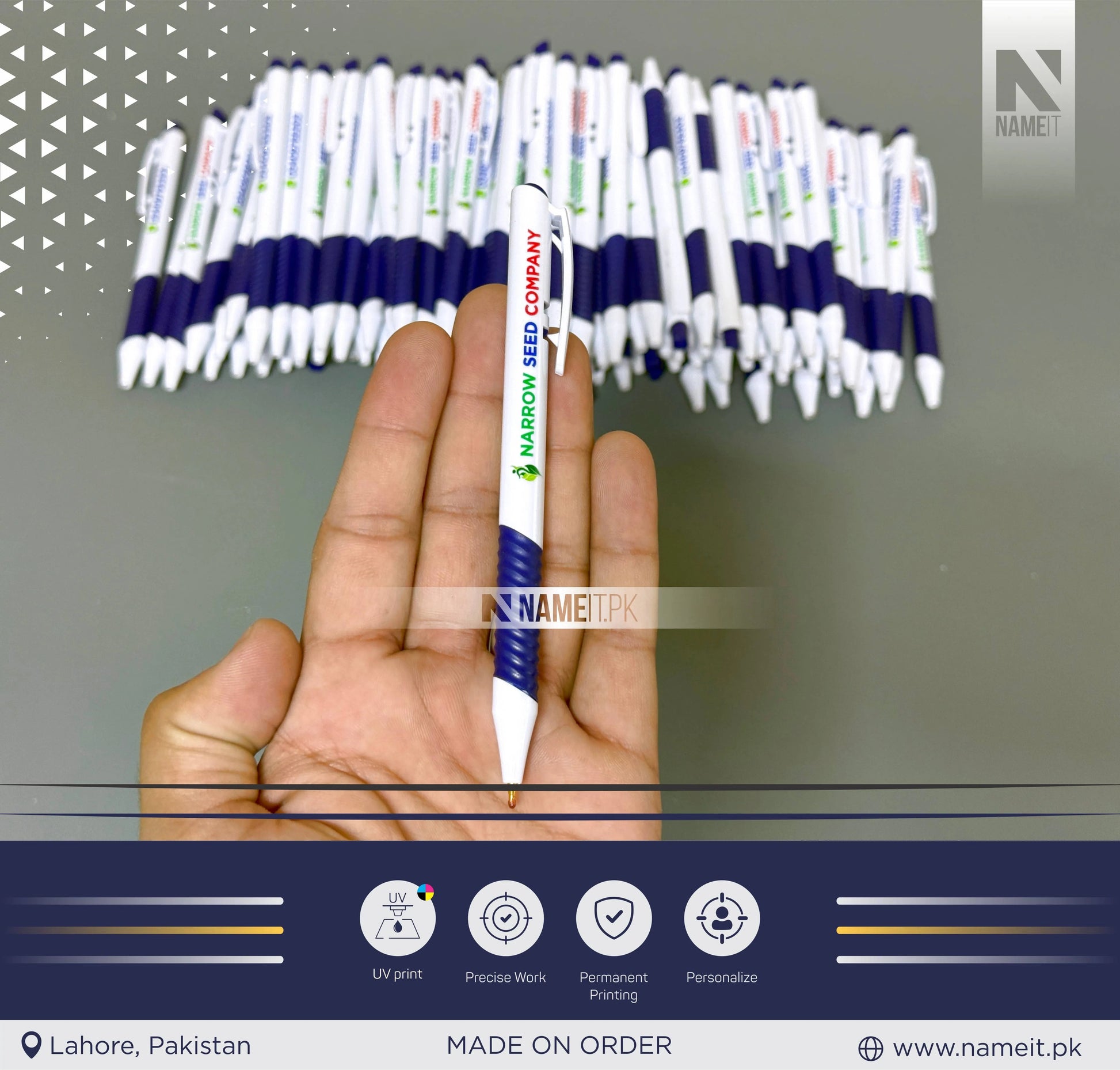 Digital Printed Ballpen with Soft Rubber Grip | Advertising Pens, Great Promotional Tool NAMEIT PAKISTAN