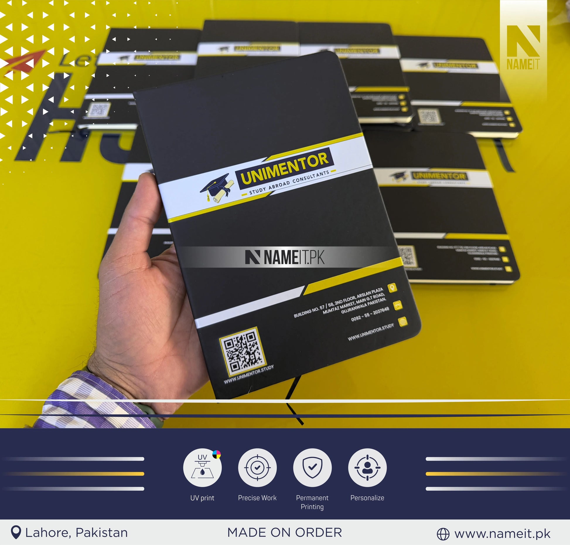 Diary, Custom Company Name Logo Diary, Personalized With UV Printed, Business Corporate Client Office Coworker Colleague Gift NAMEIT PAKISTAN