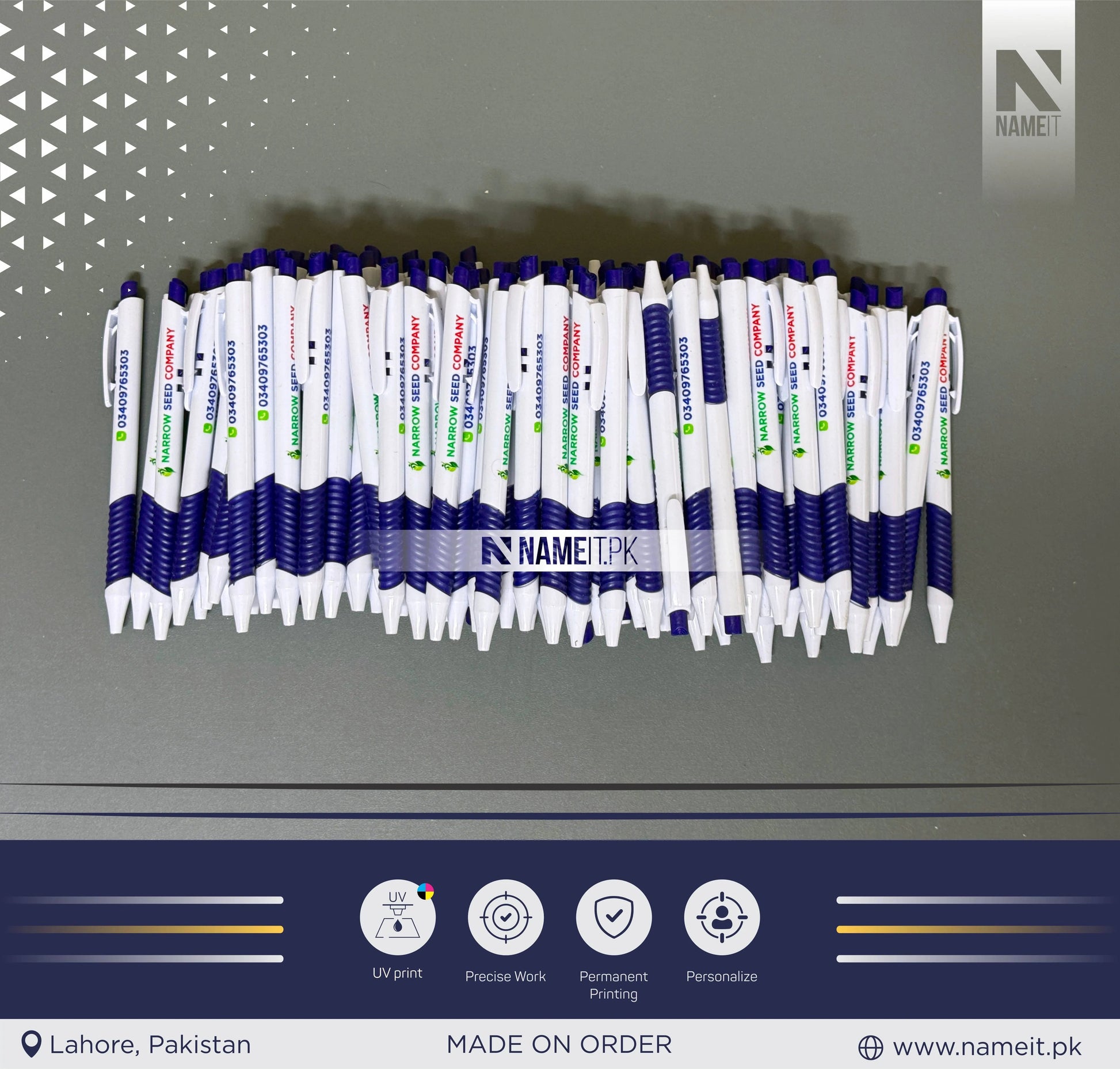 Digital Printed Ballpen with Soft Rubber Grip | Advertising Pens, Great Promotional Tool NAMEIT PAKISTAN