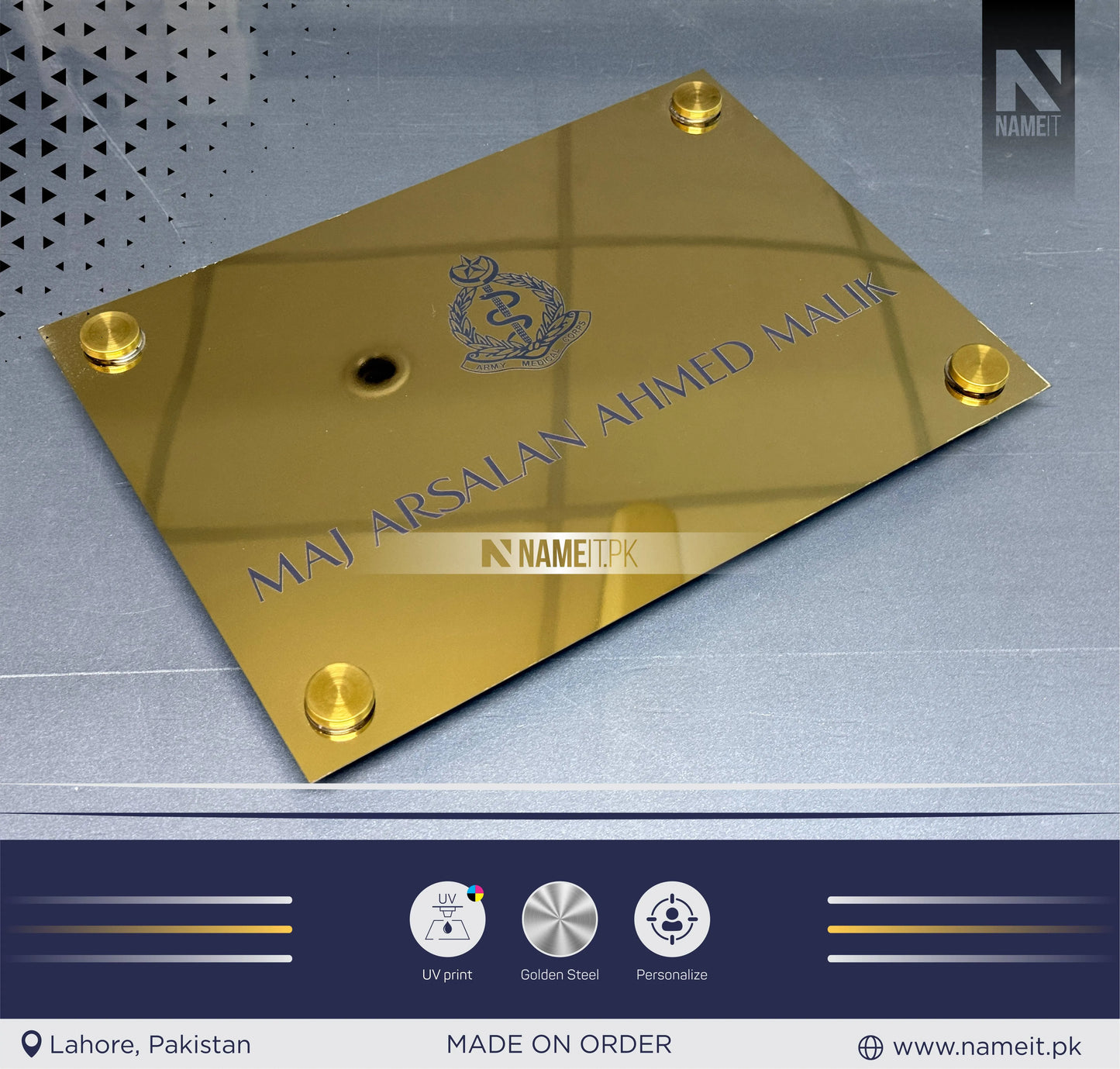 Name Plate, Business Logo Sign plate, Door Wall Sign, Custom Logo Metal Business Signage, Wall Hanging Business Office