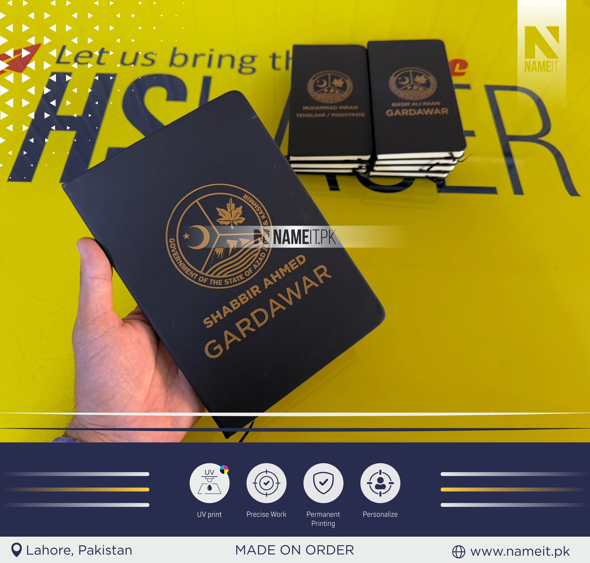 Diary, Custom Company Name Logo Diary, Personalized With UV Printed, Business Corporate Client Office Coworker Colleague Gift NAMEIT PAKISTAN