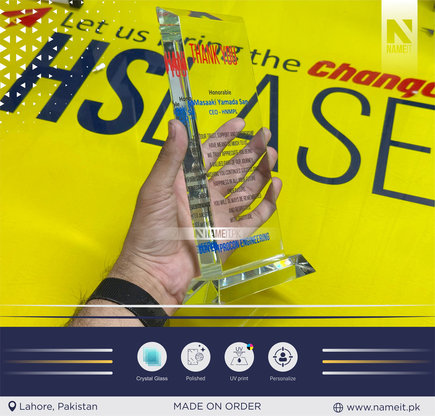 Shield, Corporate Personalized Crystal Award for Retirement Appreciation ,Gift Plaque, Graduation Plaque, Crystal Award, Printed Trophy,Award, Company Gifts