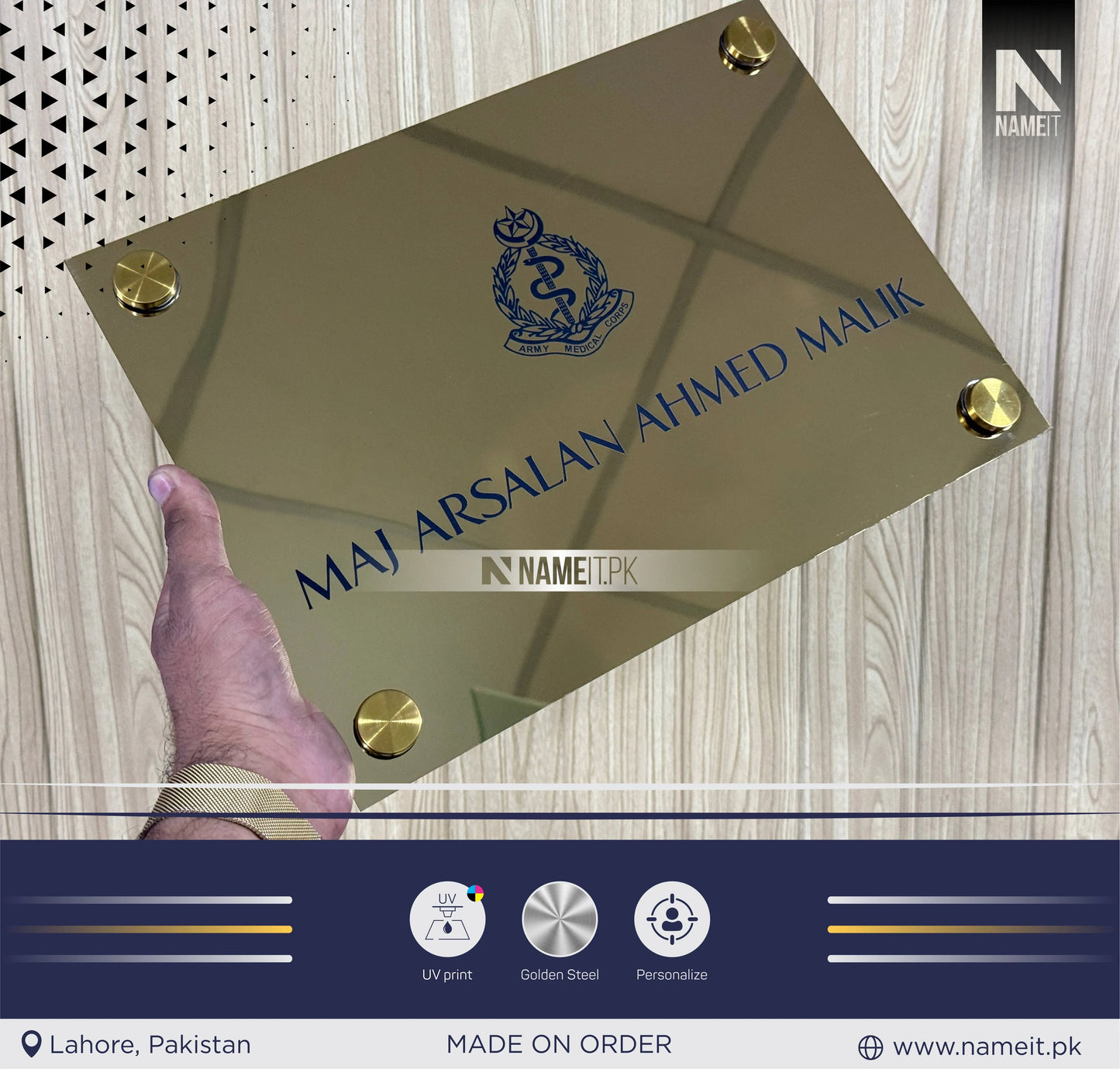 Name Plate, Business Logo Sign plate, Door Wall Sign, Custom Logo Metal Business Signage, Wall Hanging Business Office