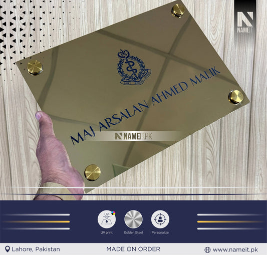 Name Plate, Business Logo Sign plate, Door Wall Sign, Custom Logo Metal Business Signage, Wall Hanging Business Office