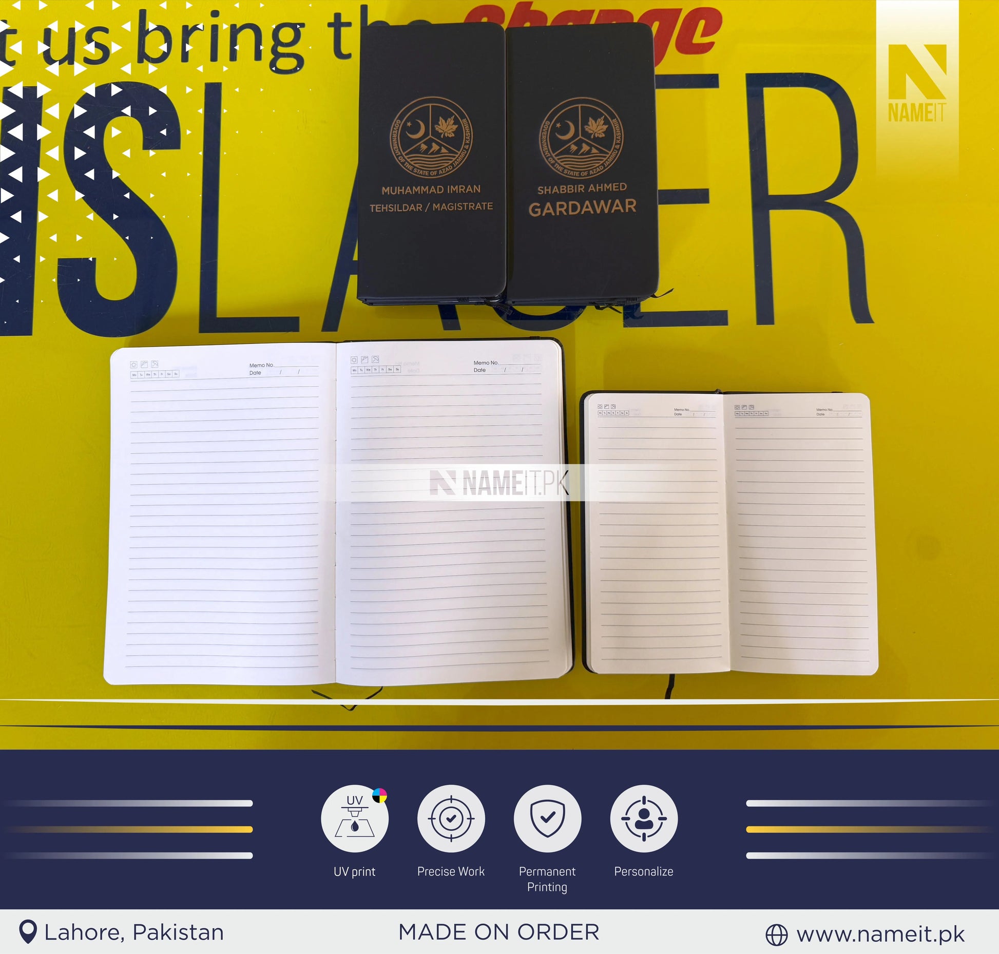 Diary, Custom Company Name Logo Diary, Personalized With UV Printed, Business Corporate Client Office Coworker Colleague Gift NAMEIT PAKISTAN