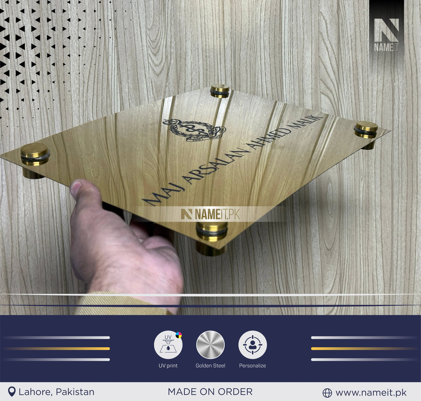 Name Plate, Business Logo Sign plate, Door Wall Sign, Custom Logo Metal Business Signage, Wall Hanging Business Office