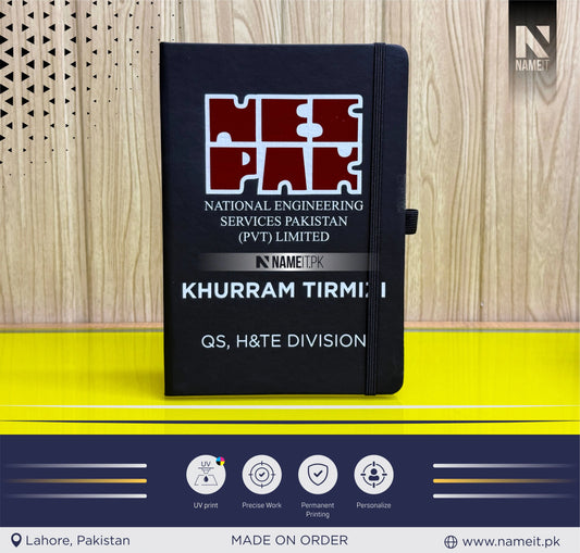 Diary, Custom Diary Printed, Customize Diary For National Engineering Services Pakistan (NESPAK) - Congratulations Gift - Employee Gift - New Job Gift