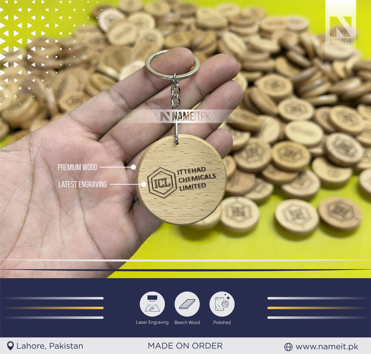 Personalized Wooden QR Code Keychain | Custom Laser Engraved QR Keyring | Business & Contact Sharing Tag
