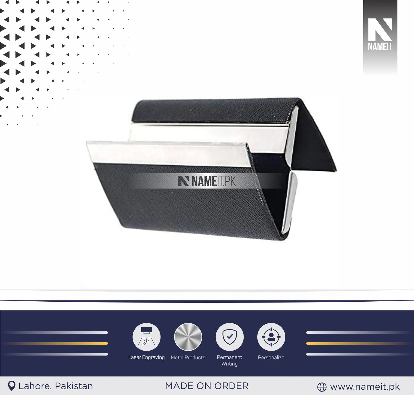 Double Sided Business Card Case ATM Credit Card Holder Pocket Size for Men & Women, Black, Minimalist NAMEIT PAKISTAN