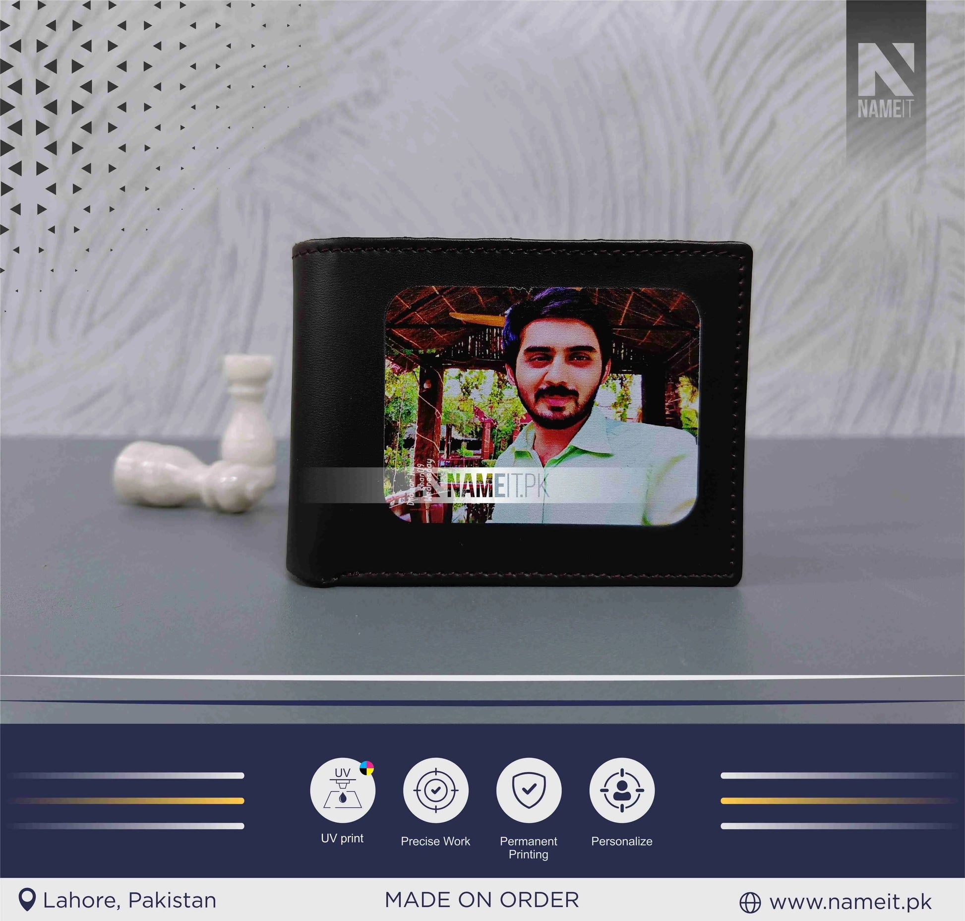 Custom Printed Men Wallet. Photo Personalized Wallet. Gift Wallet. Pu leather. Father's Day. Gift for him NAMEIT PAKISTAN
