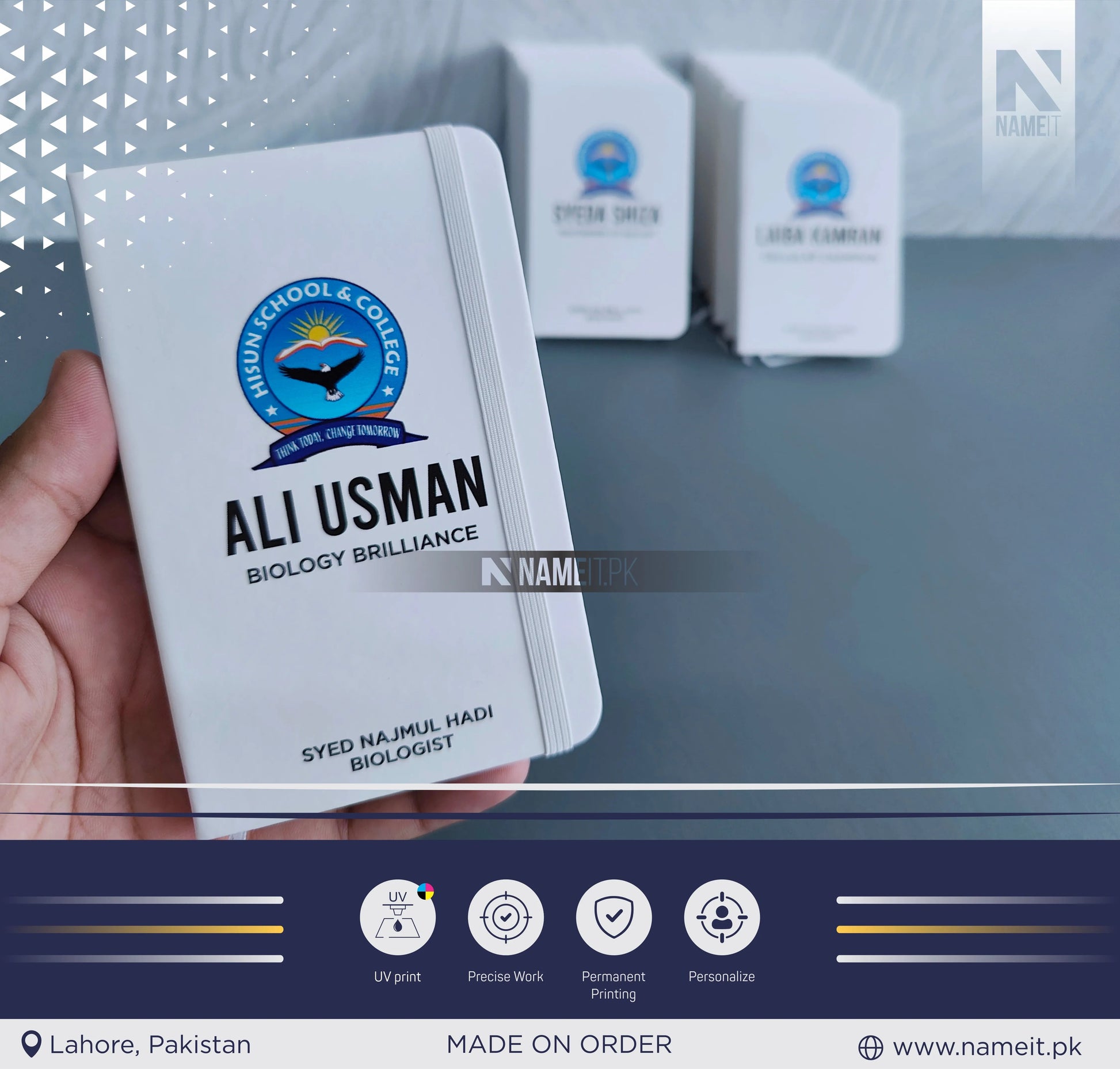 Customized Diary Gift, Customized Diary, Perfect Design For Corporate Diary UV Printed, Corporate Diary Gift Idea, Size A6 NAMEIT PAKISTAN