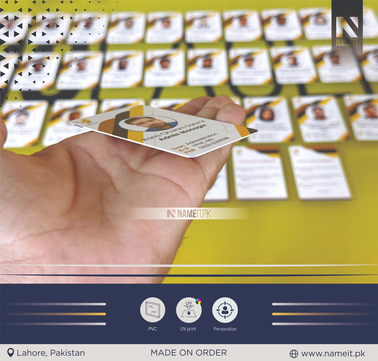 Employee Card, PVC ID Card – Personalized Employee Badge, Teacher ID, Membership & Access Card | Durable Plastic Design