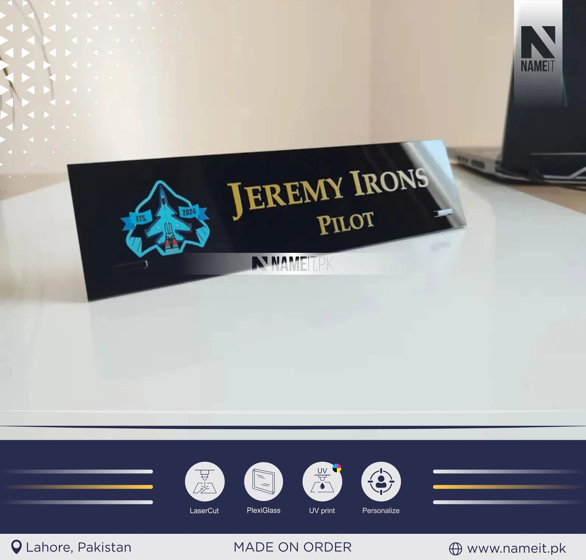 Personalized Desk Name Plate, Desk Sign, Plaque, Office Sign. NAMEIT PAKISTAN