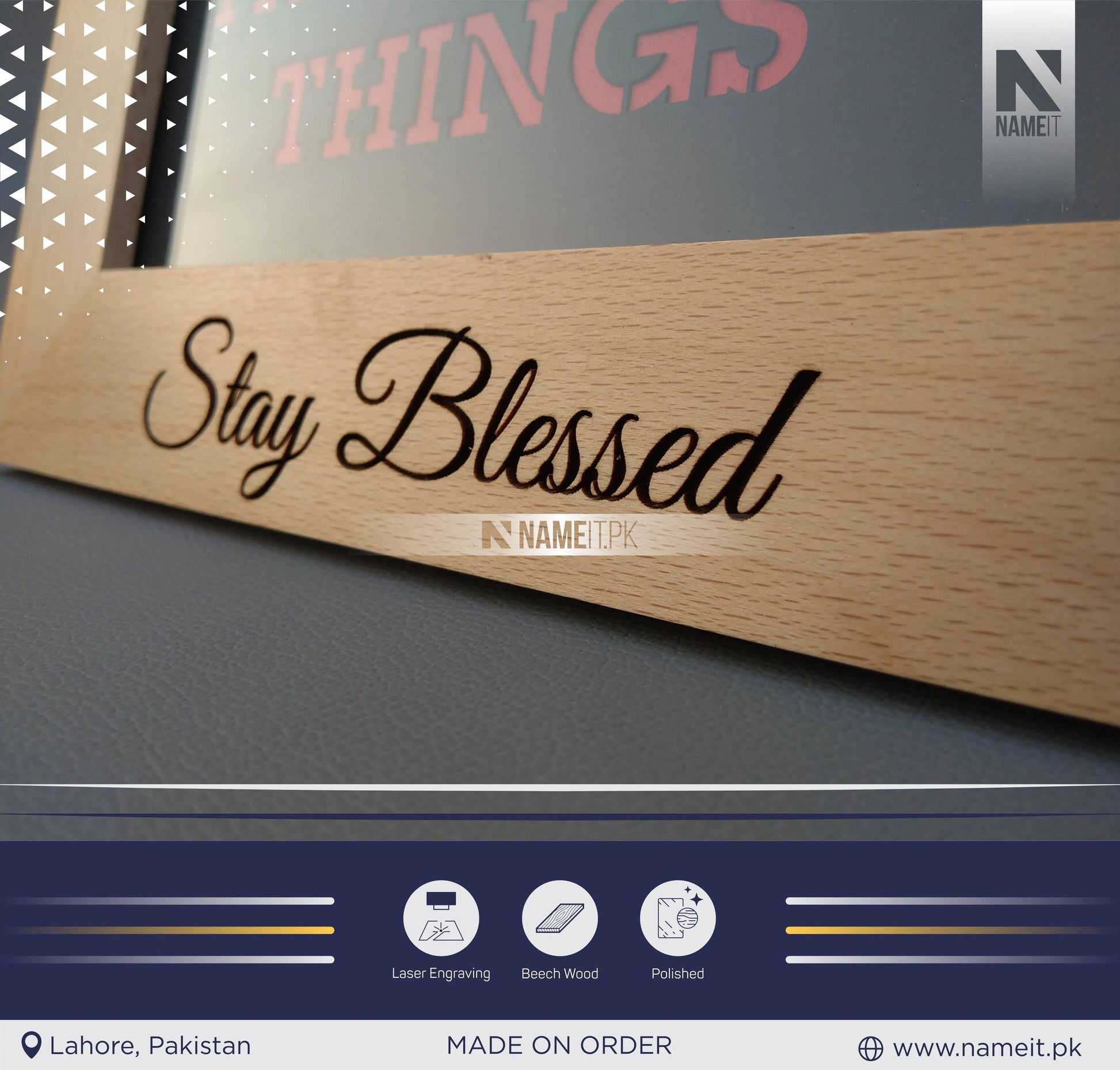 Personalised Pure Wooden Photo Frame, Engraved Text Date Names, Wedding Picture Frame, Couples Housewarming, Anniversary, Valentine’s Day NAMEIT PAKISTAN