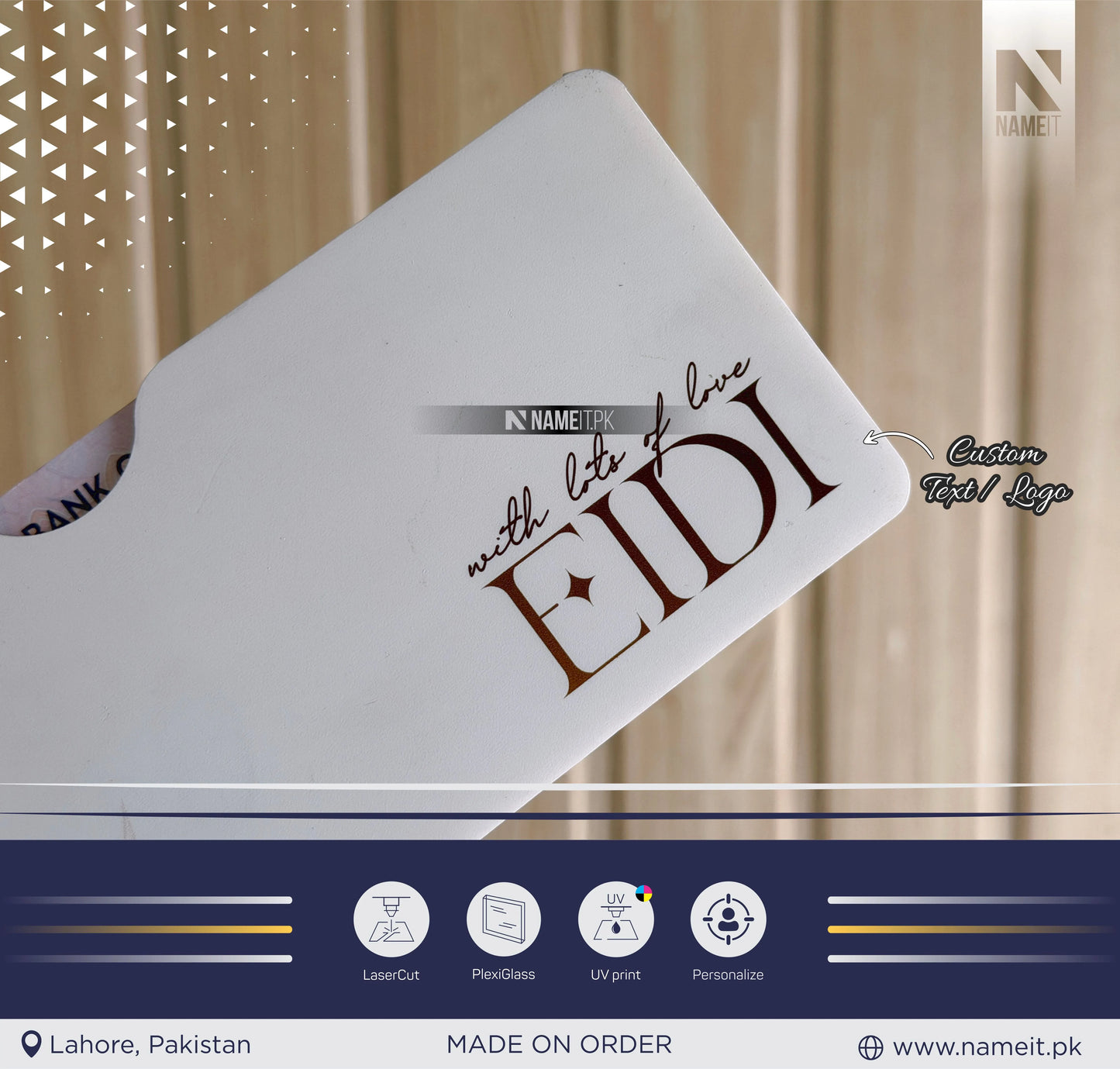 Eid Mubarak Acrylic Eidi Holder | Islamic Money Gift Display | Elegant Cash Envelope Stand for Kids | Eid Gift Giving Essentials, Eid Money Holder, Eidi Envelope, Cash Holder