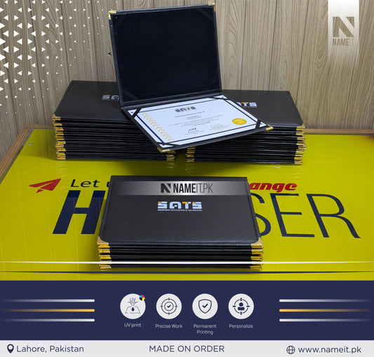 Printed Leather Certificate Holder - Personalized Diploma Folder - Graduation Gift, Wedding Gift, Diploma Holder, Certificate Folder